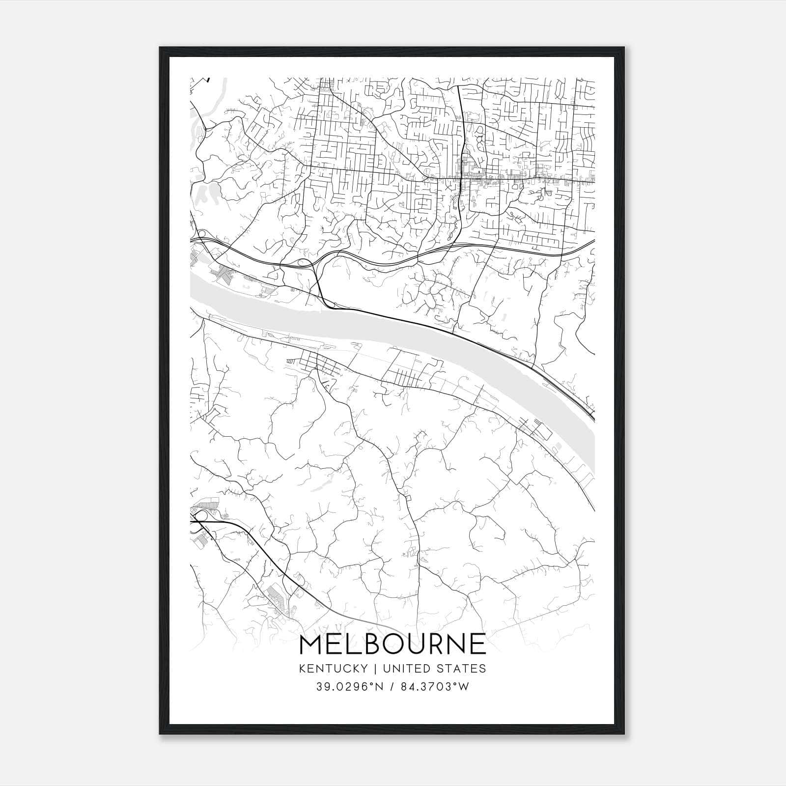 Melbourne Kentucky Map Poster, Modern Home Decor Wall Art Print Melbourne Kentucky Map Poster, Modern Home Decor Wall Art Print