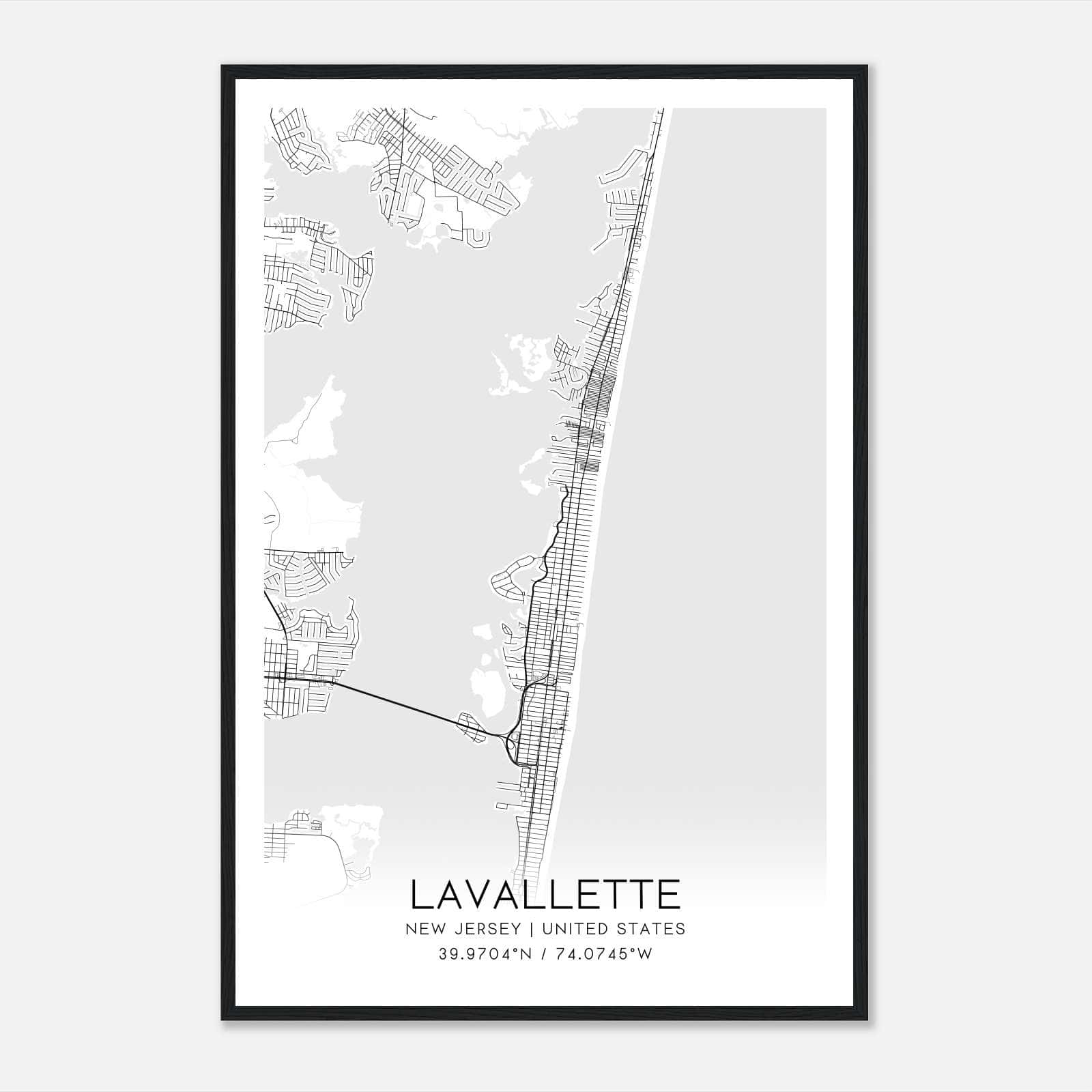 Lavallette New Jersey Map Poster, Modern Home Decor Wall Art Print Lavallette New Jersey Map Poster, Modern Home Decor Wall Art Print