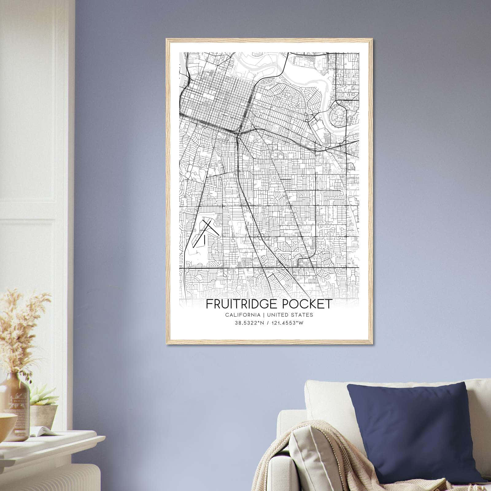 Deerfield Kansas Map Poster, Modern Home Decor Wall Art Print (Copy)