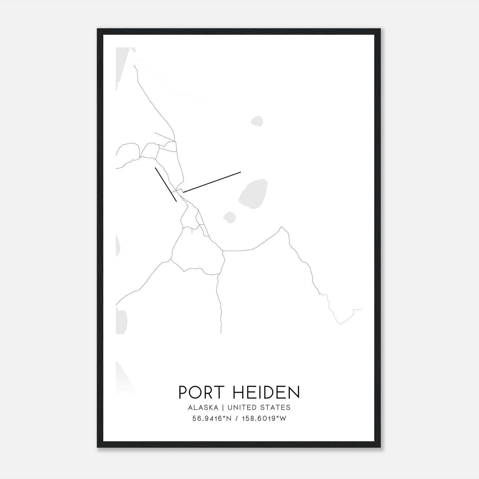 Port Heiden Alaska Map Poster, Modern Home Decor Wall Art Print Port Heiden Alaska Map Poster, Modern Home Decor Wall Art Print