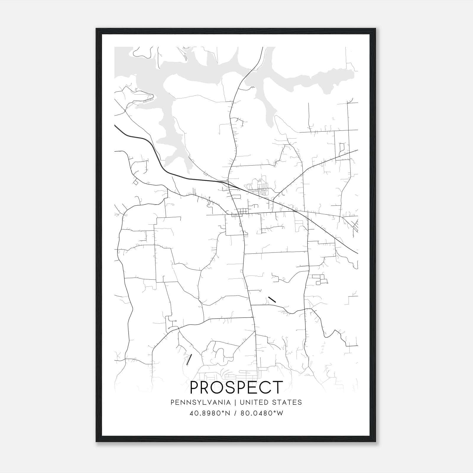Prospect Pennsylvania Map Poster, Modern Home Decor Wall Art Print Prospect Pennsylvania Map Poster, Modern Home Decor Wall Art Print