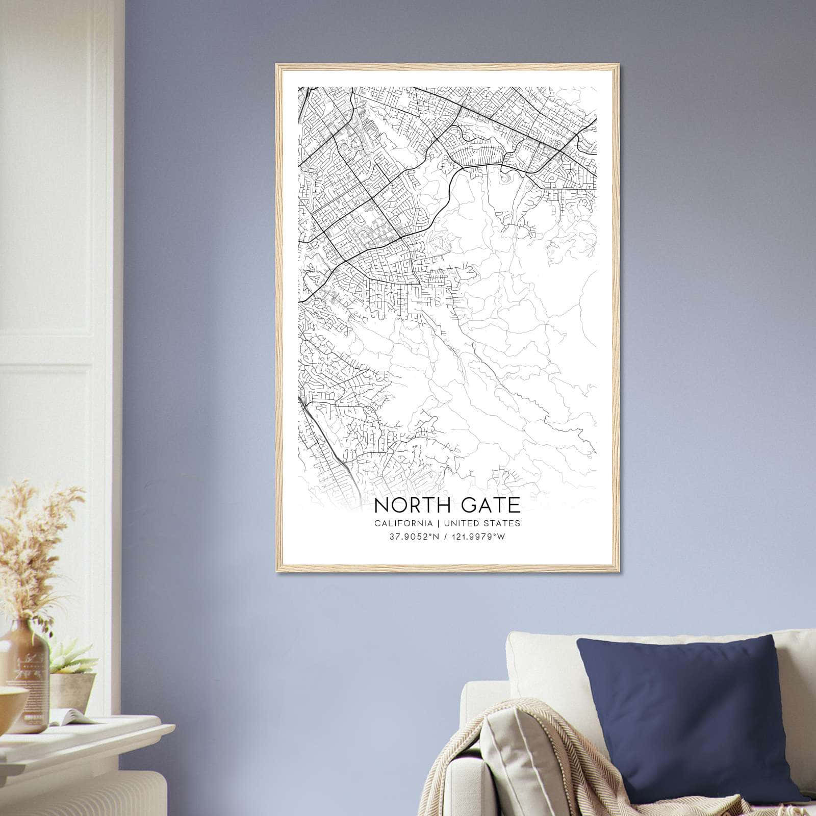 Deerfield Kansas Map Poster, Modern Home Decor Wall Art Print (Copy)
