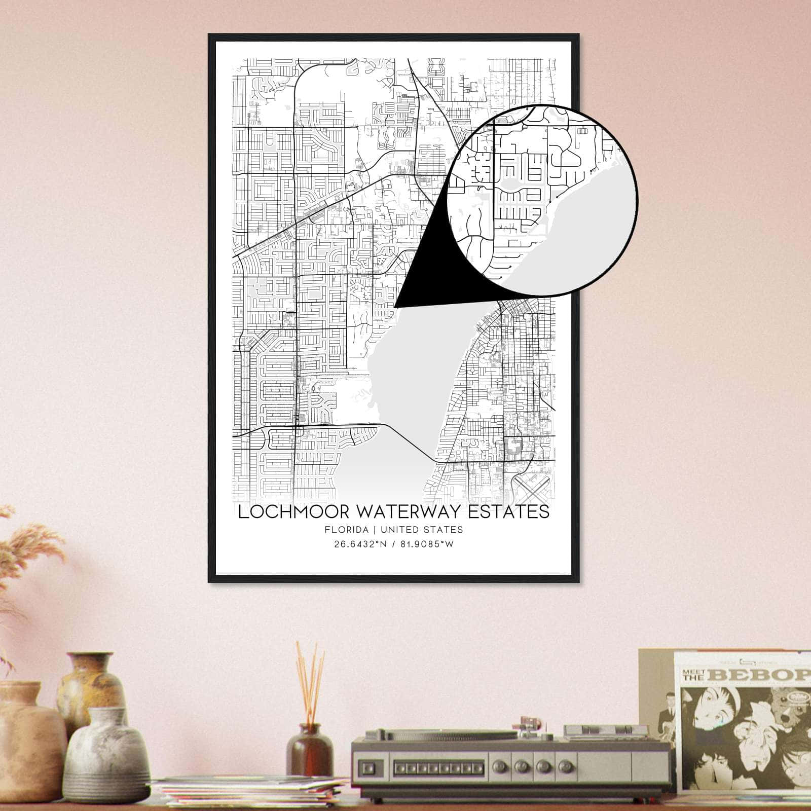 Deerfield Kansas Map Poster, Modern Home Decor Wall Art Print (Copy)