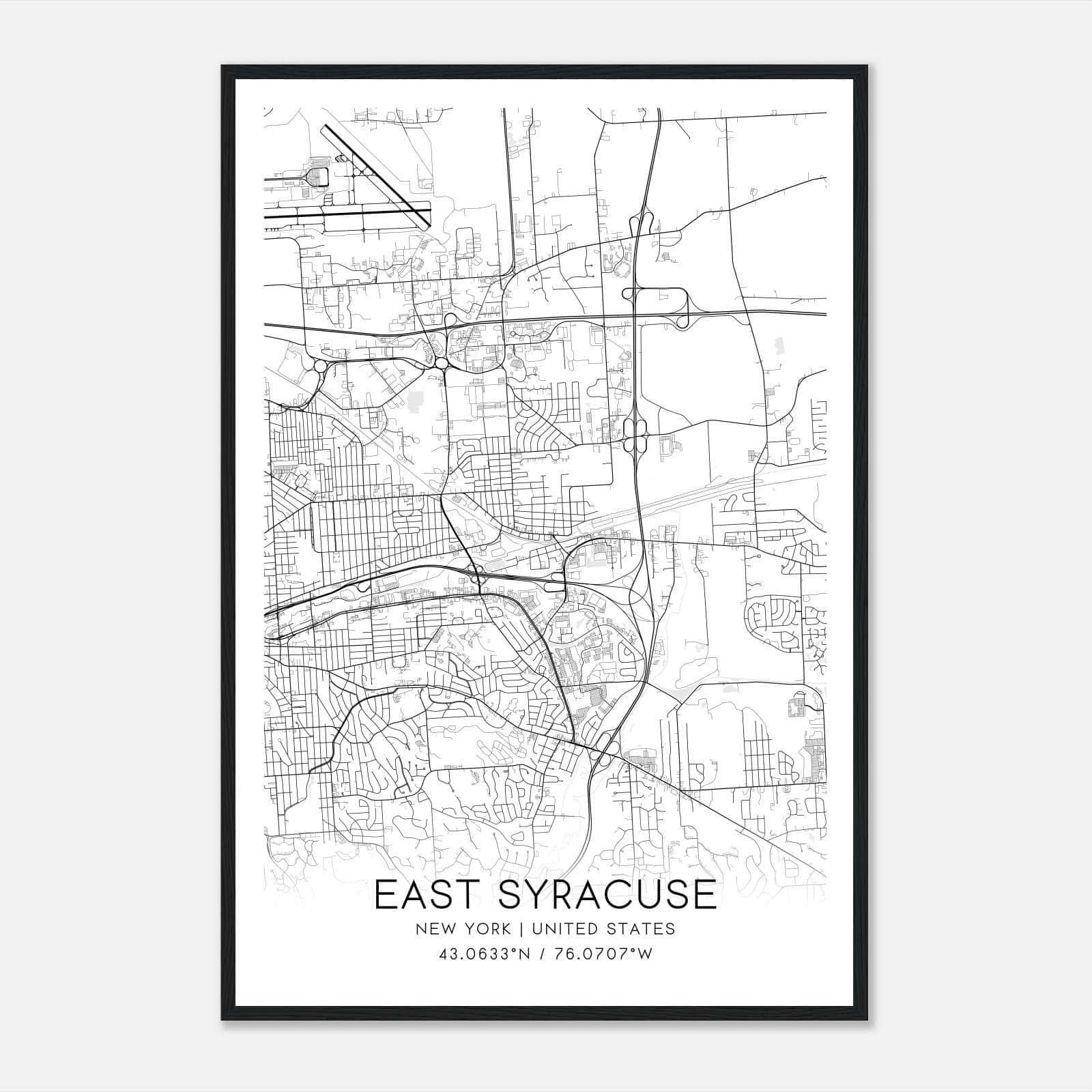 East Syracuse New York Map Poster, Modern Home Decor Wall Art Print East Syracuse New York Map Poster, Modern Home Decor Wall Art Print