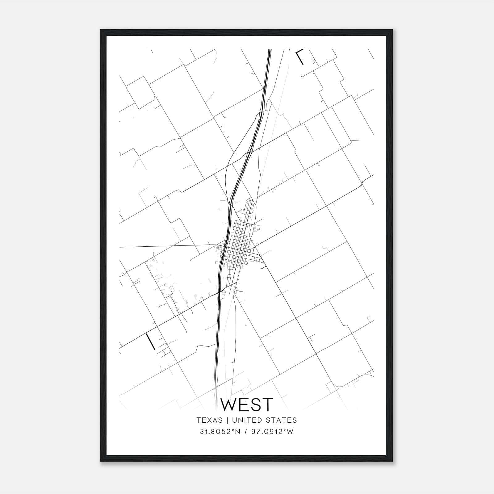 West Texas Map Poster, Modern Home Decor Wall Art Print West Texas Map Poster, Modern Home Decor Wall Art Print