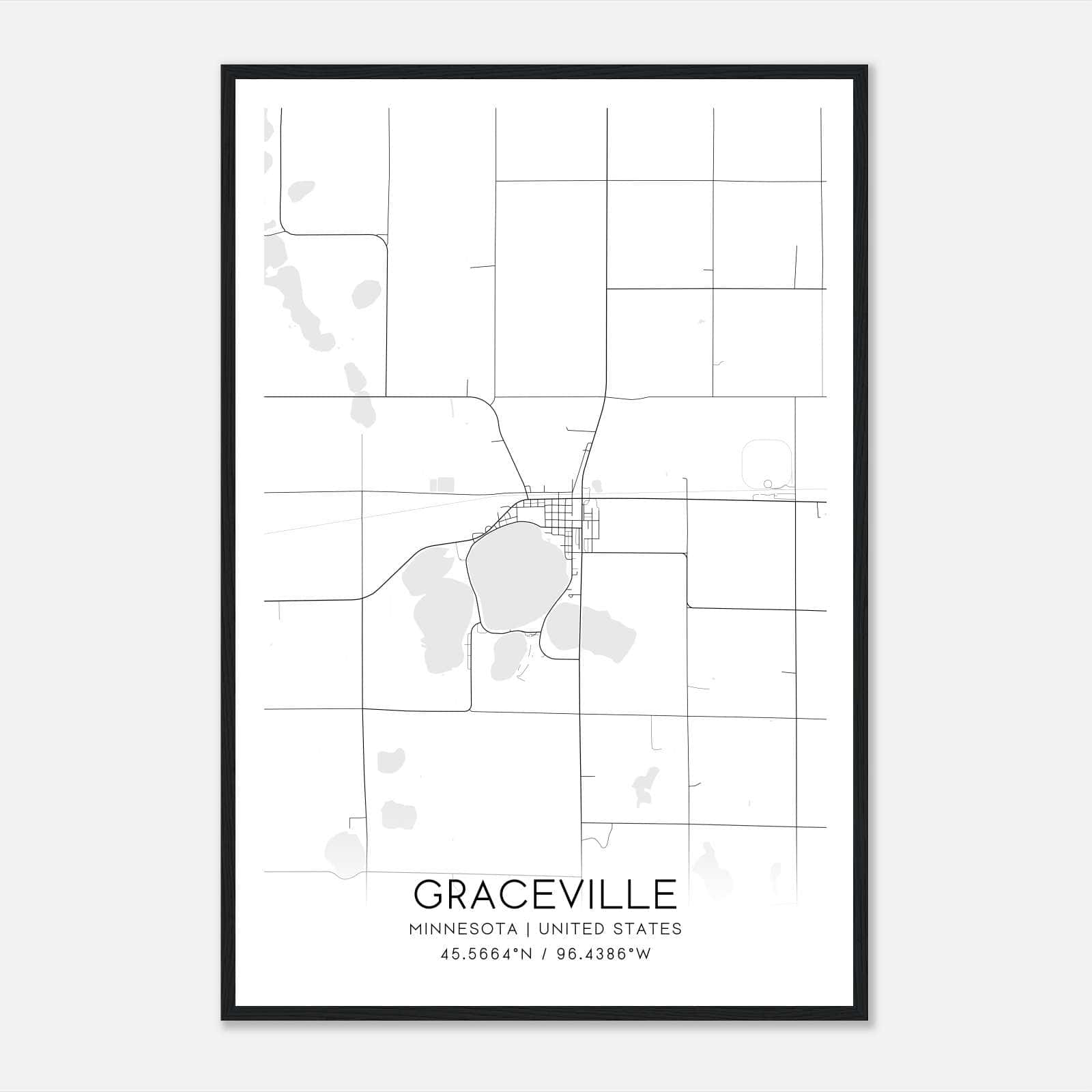 Graceville Minnesota Map Poster, Modern Home Decor Wall Art Print Graceville Minnesota Map Poster, Modern Home Decor Wall Art Print