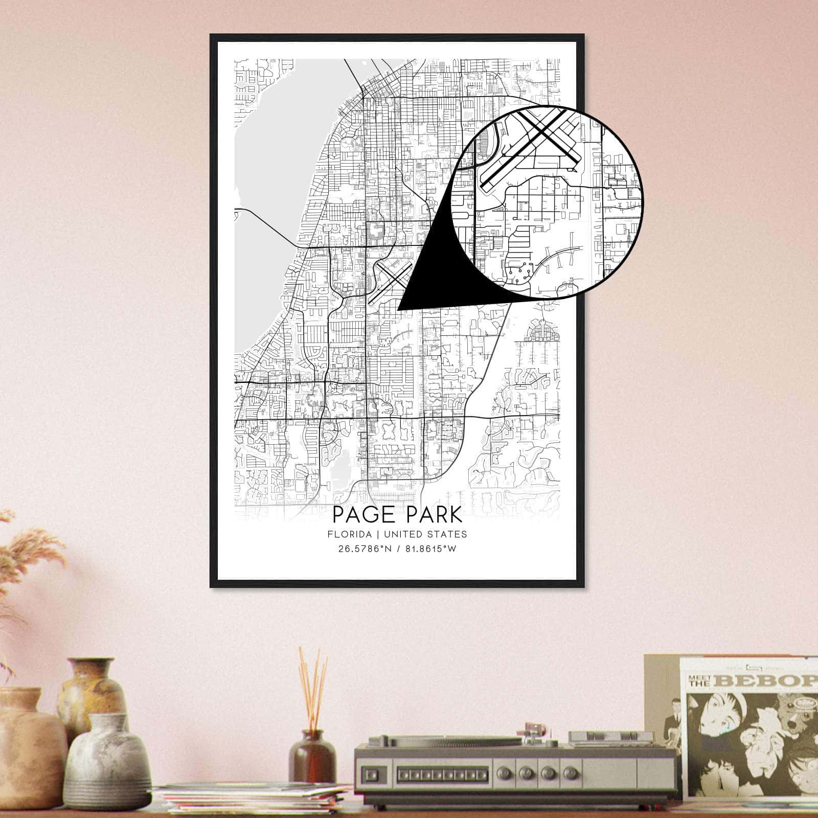 Deerfield Kansas Map Poster, Modern Home Decor Wall Art Print (Copy)