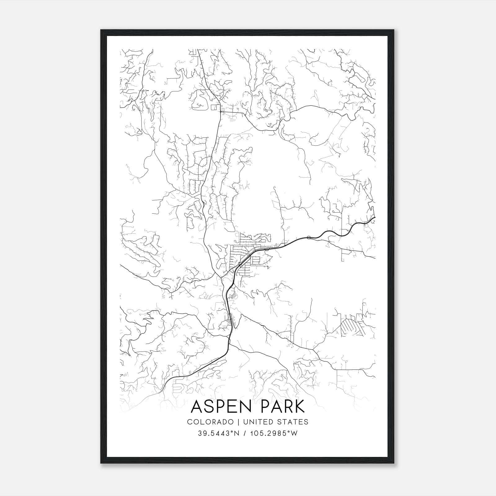 Aspen Park Colorado Map Poster, Modern Home Decor Wall Art Print Aspen Park Colorado Map Poster, Modern Home Decor Wall Art Print