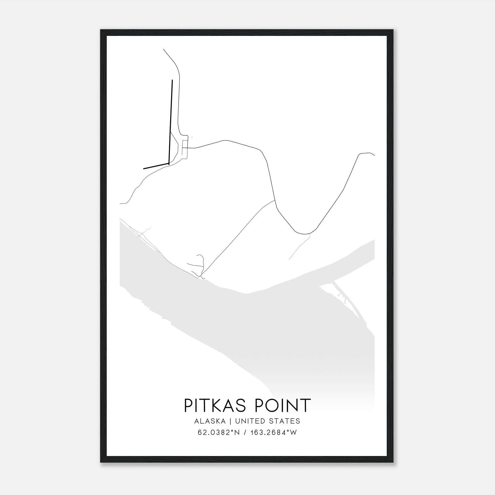 Pitkas Point Alaska Map Poster, Modern Home Decor Wall Art Print Pitkas Point Alaska Map Poster, Modern Home Decor Wall Art Print