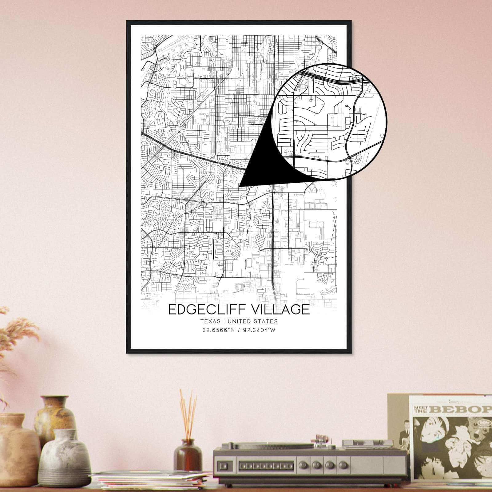Deerfield Kansas Map Poster, Modern Home Decor Wall Art Print (Copy)