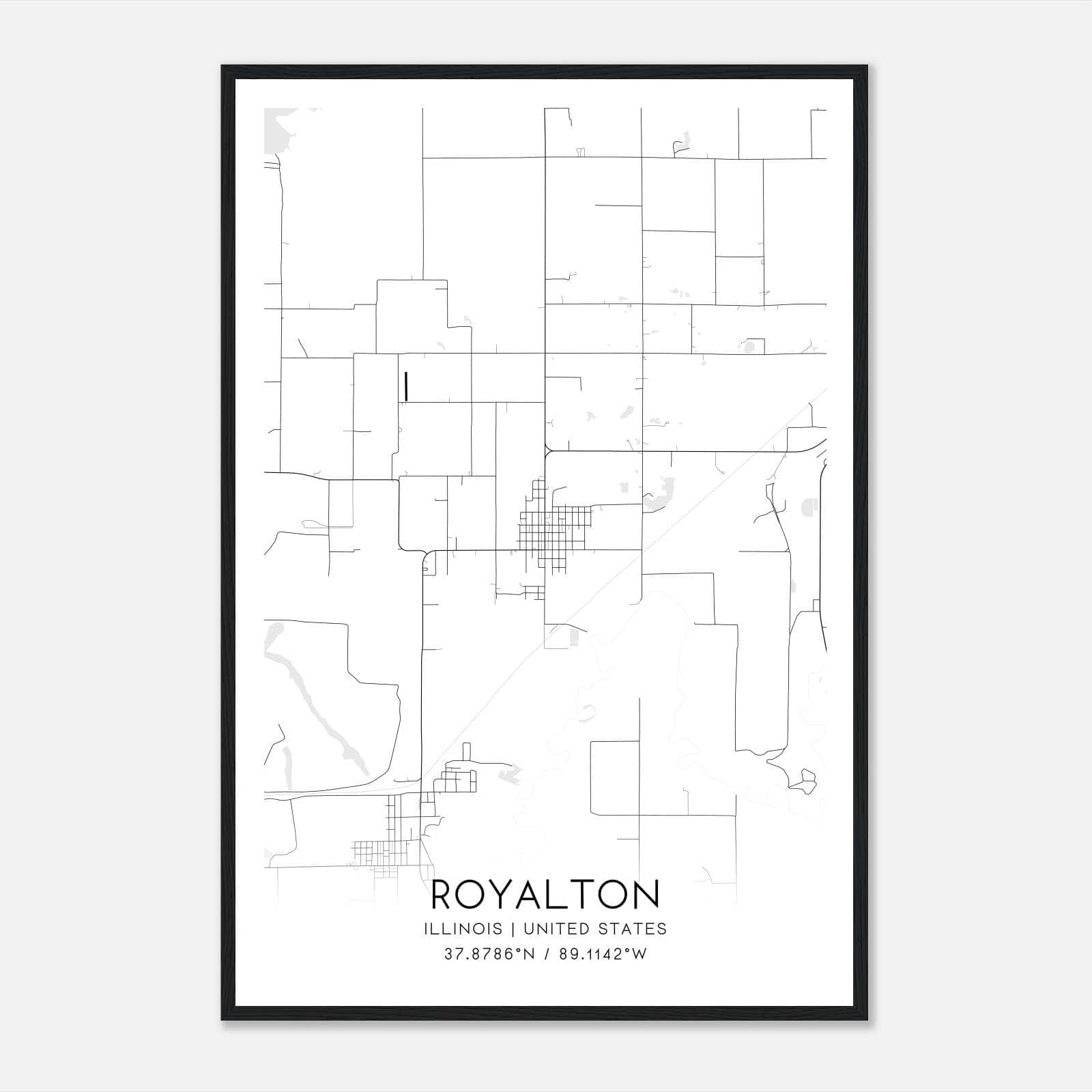 Royalton Illinois Map Poster, Modern Home Decor Wall Art Print Royalton Illinois Map Poster, Modern Home Decor Wall Art Print