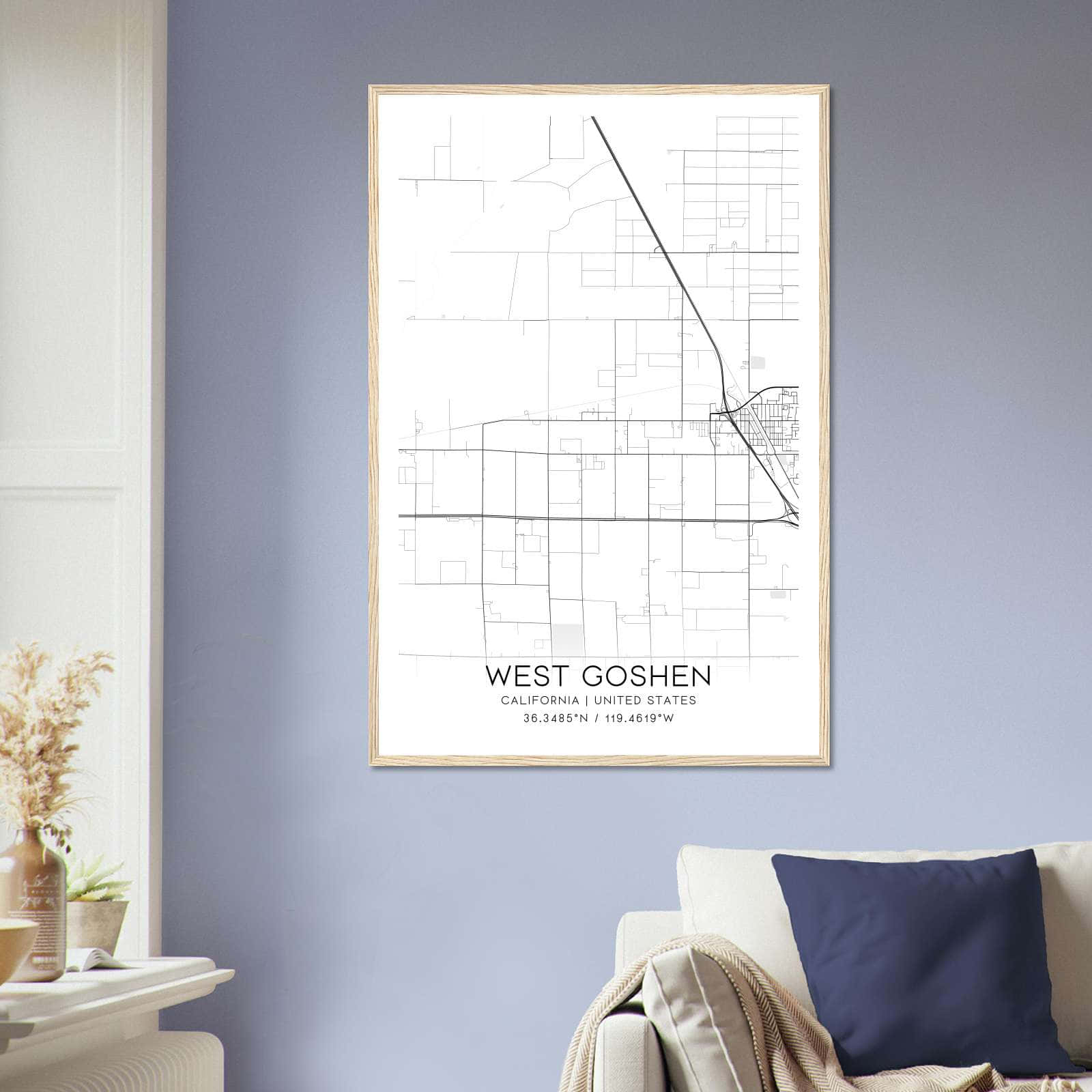 Deerfield Kansas Map Poster, Modern Home Decor Wall Art Print (Copy)
