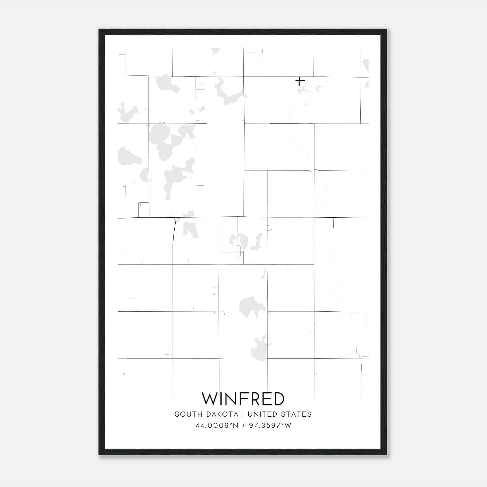 Winfred South Dakota Map Poster, Modern Home Decor Wall Art Print Winfred South Dakota Map Poster, Modern Home Decor Wall Art Print