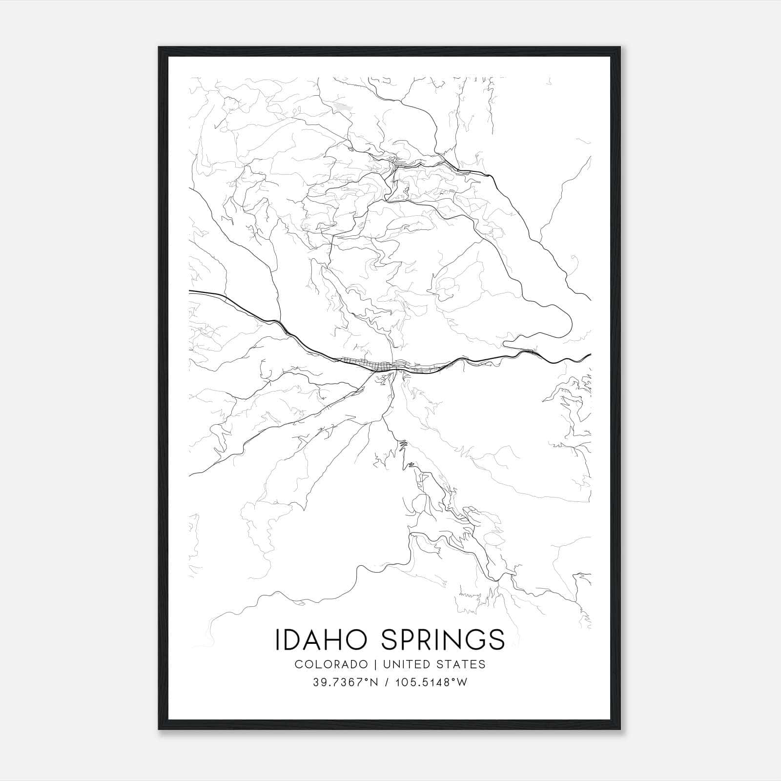 Idaho Springs Colorado Map Poster, Modern Home Decor Wall Art Print Idaho Springs Colorado Map Poster, Modern Home Decor Wall Art Print