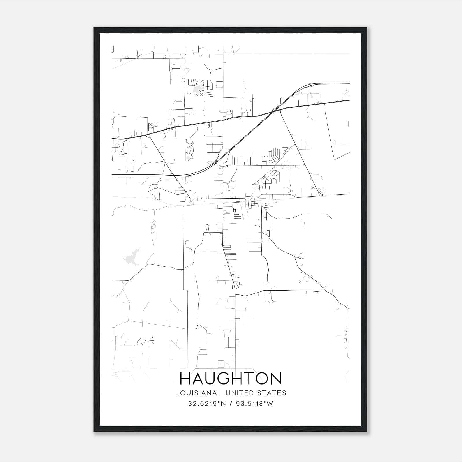 Haughton Louisiana Map Poster, Modern Home Decor Wall Art Print Haughton Louisiana Map Poster, Modern Home Decor Wall Art Print