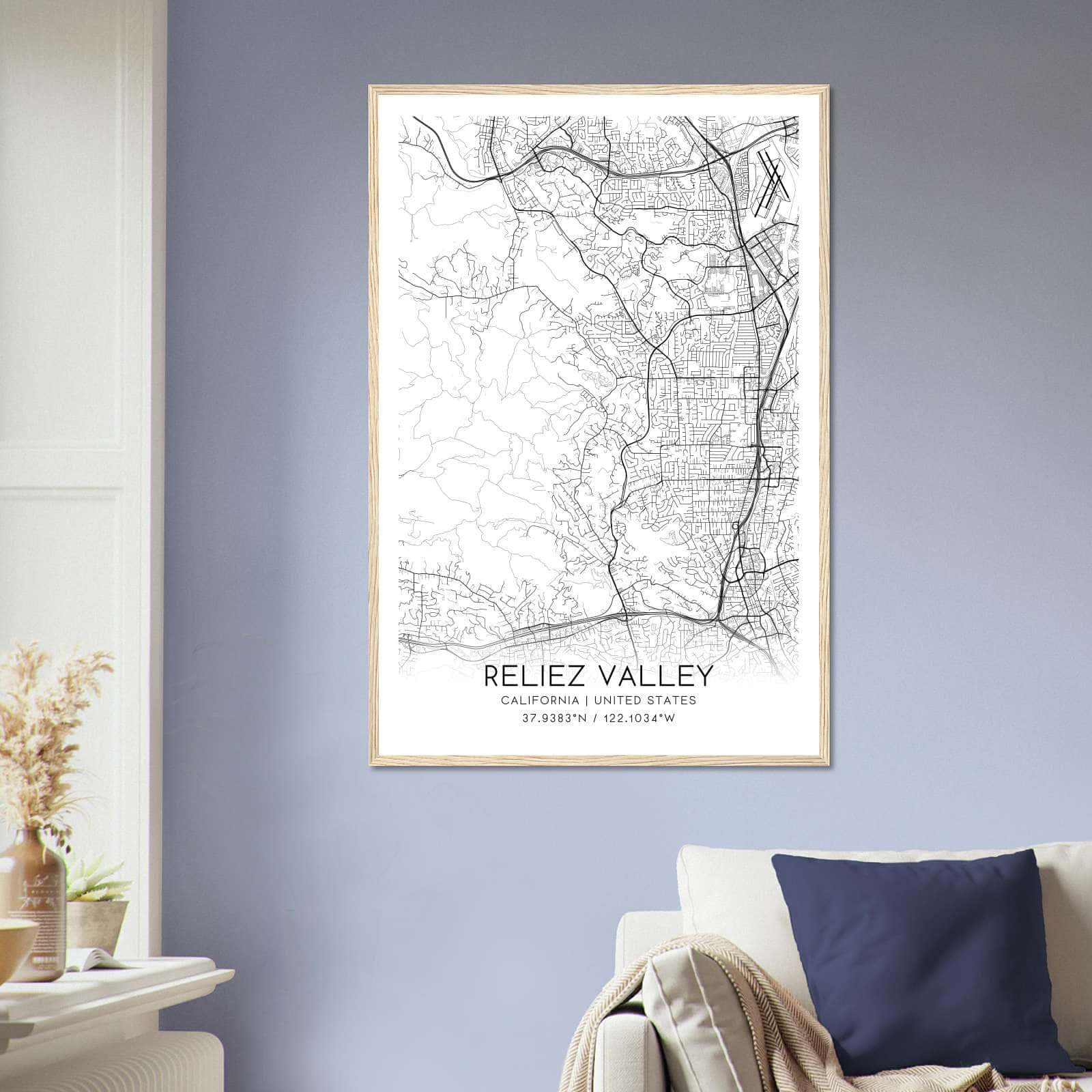 Deerfield Kansas Map Poster, Modern Home Decor Wall Art Print (Copy)