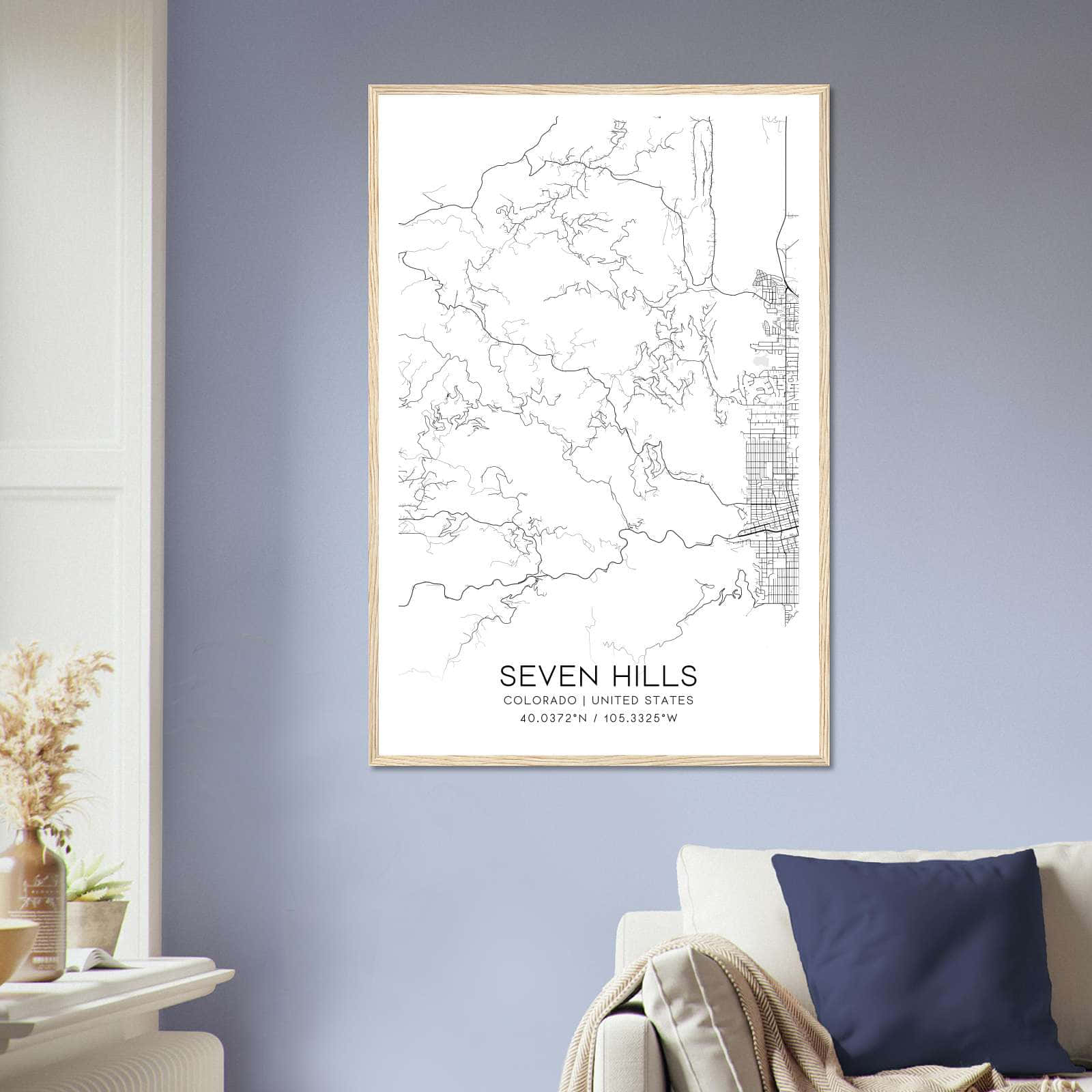 Deerfield Kansas Map Poster, Modern Home Decor Wall Art Print (Copy)