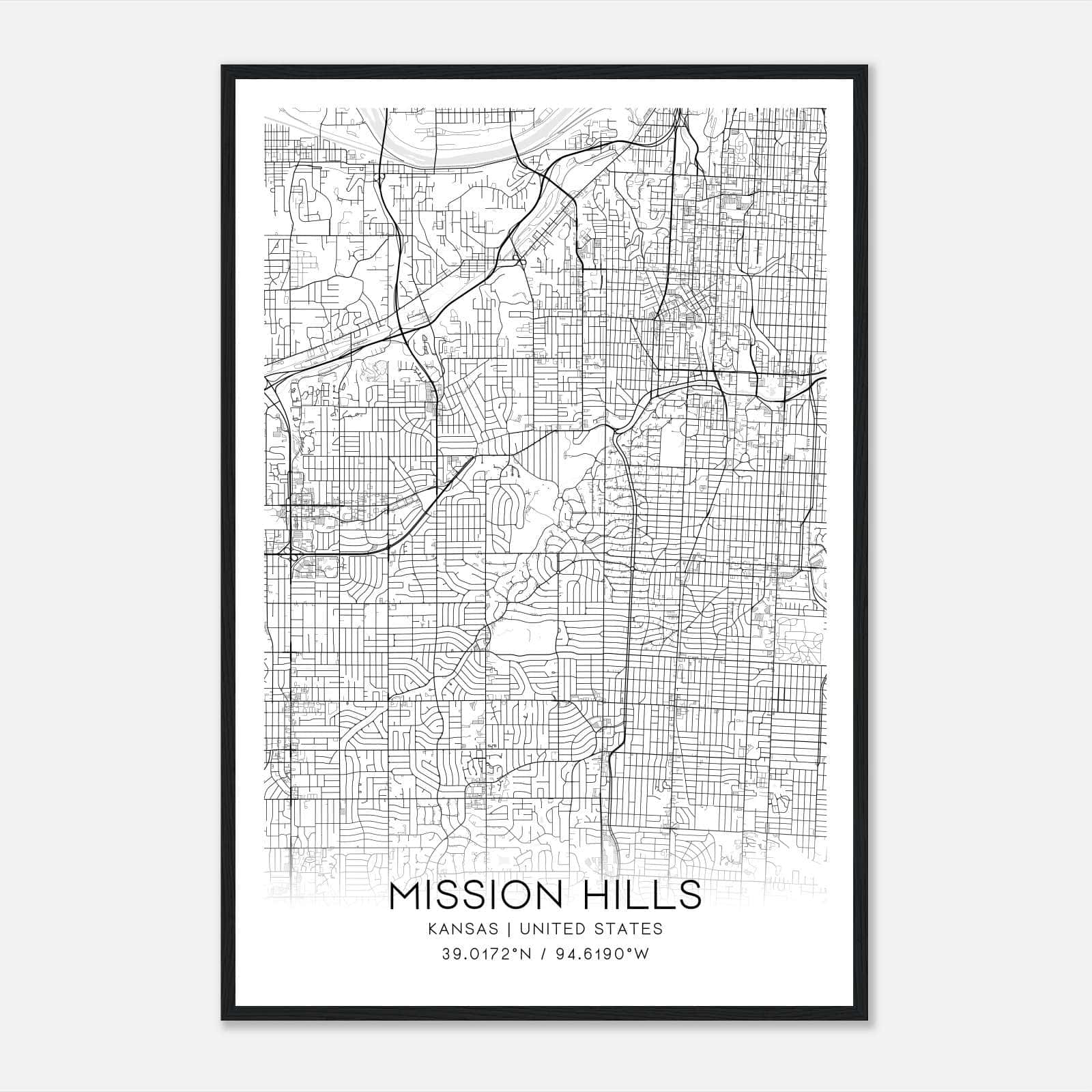 Mission Hills Kansas Map Poster, Modern Home Decor Wall Art Print Mission Hills Kansas Map Poster, Modern Home Decor Wall Art Print