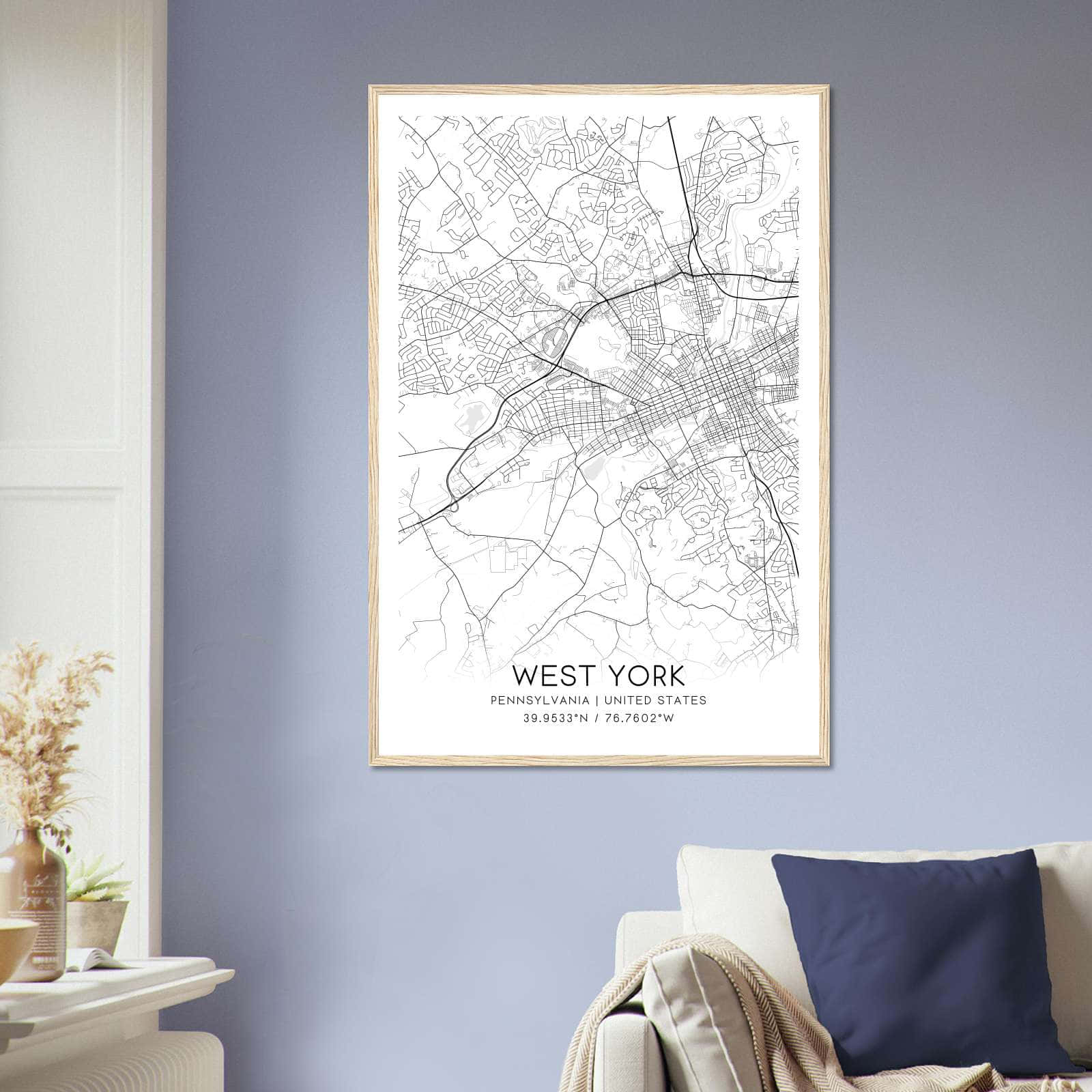 Deerfield Kansas Map Poster, Modern Home Decor Wall Art Print (Copy)