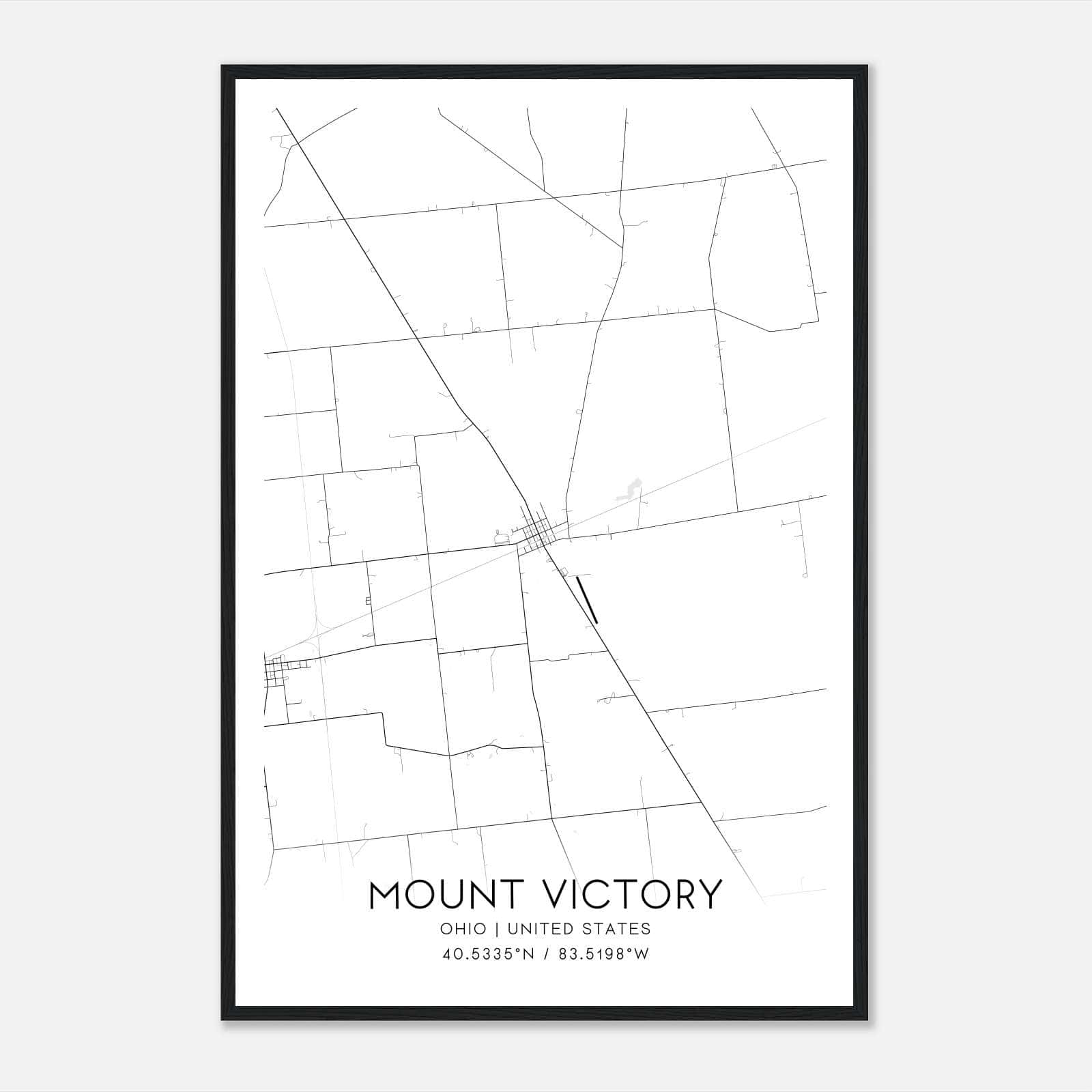 Mount Victory Ohio Map Poster, Modern Home Decor Wall Art Print Mount Victory Ohio Map Poster, Modern Home Decor Wall Art Print