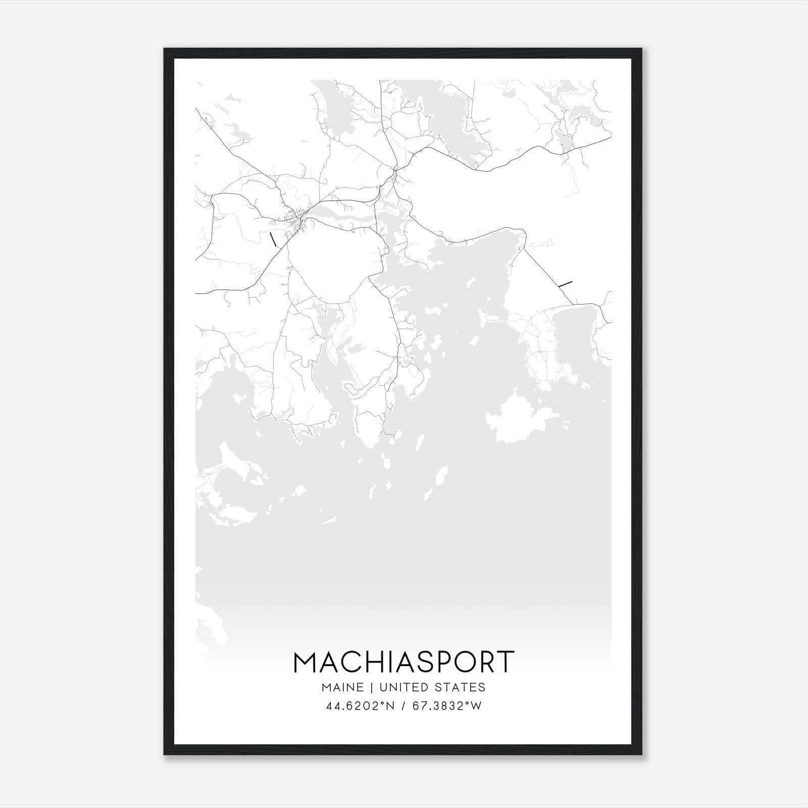 Machiasport Maine Map Poster, Modern Home Decor Wall Art Print Machiasport Maine Map Poster, Modern Home Decor Wall Art Print