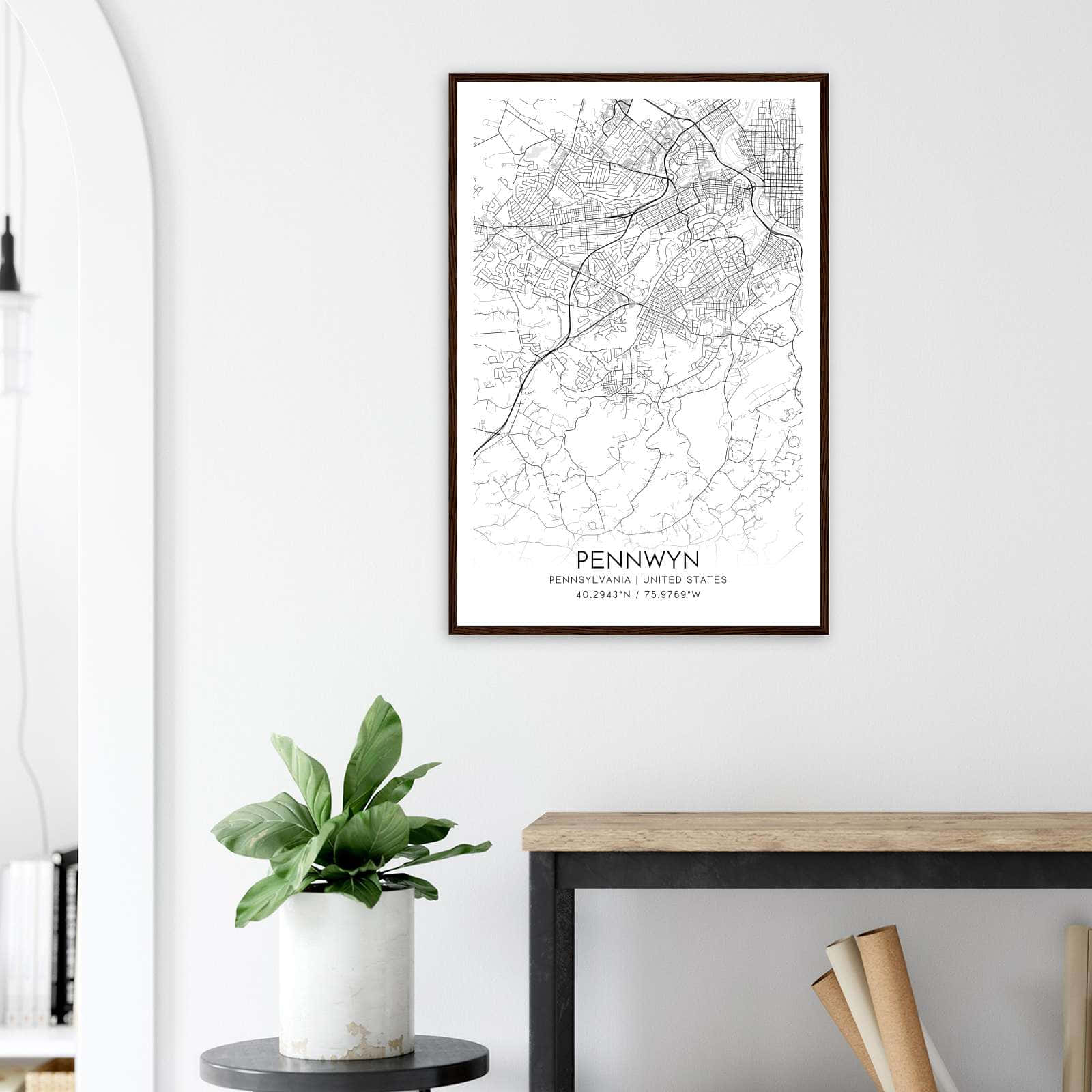 Deerfield Kansas Map Poster, Modern Home Decor Wall Art Print (Copy)