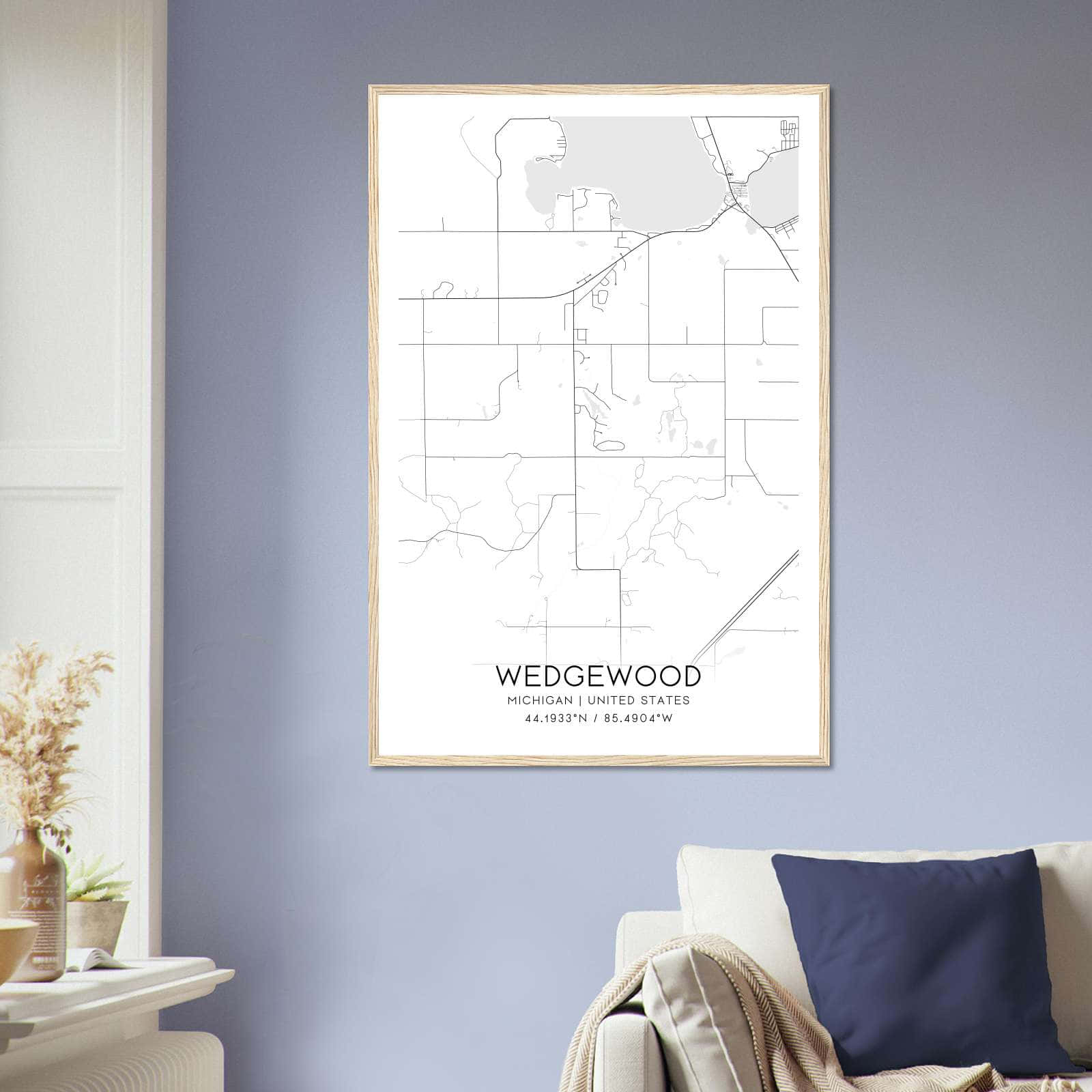 Deerfield Kansas Map Poster, Modern Home Decor Wall Art Print (Copy)