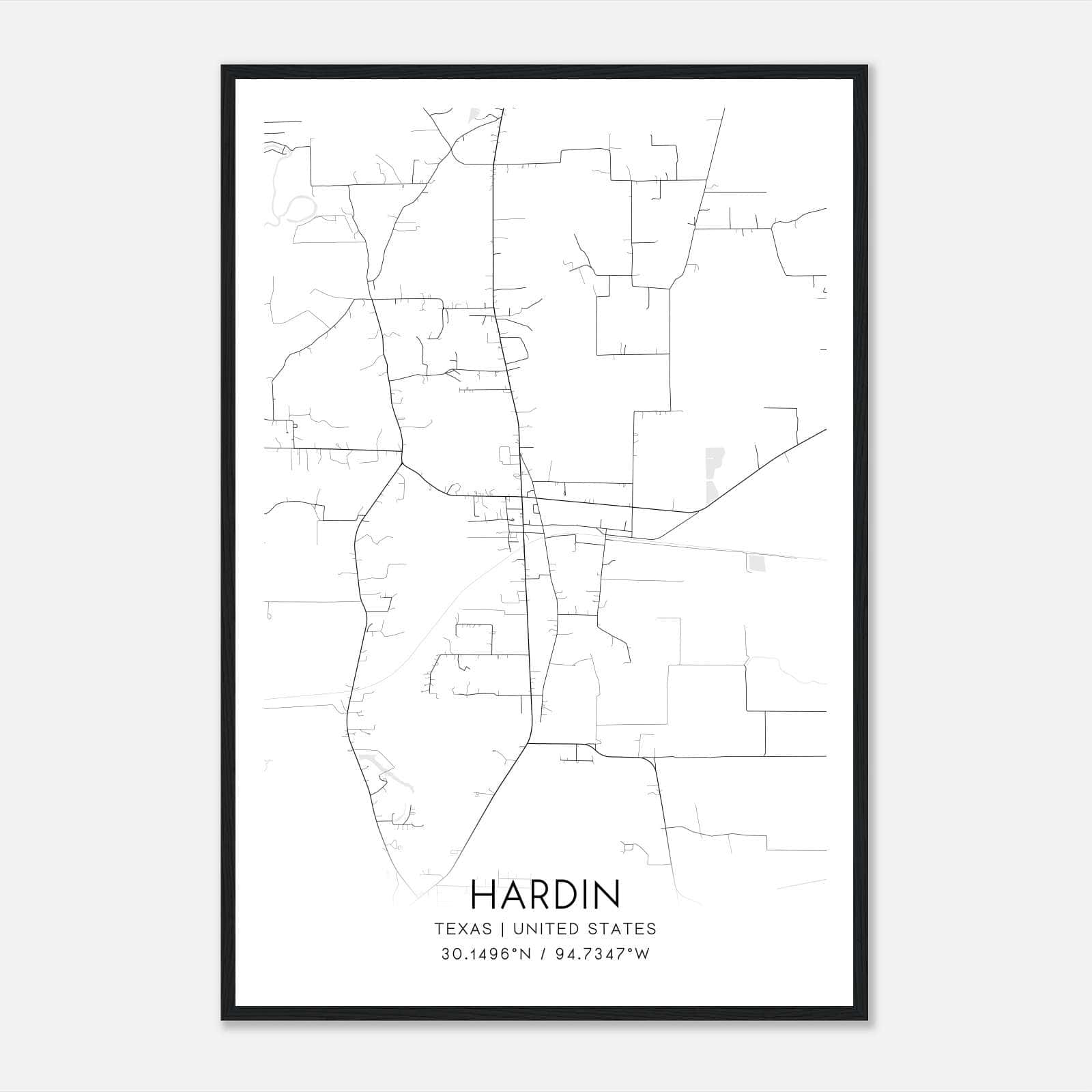 Hardin Texas Map Poster, Modern Home Decor Wall Art Print Hardin Texas Map Poster, Modern Home Decor Wall Art Print