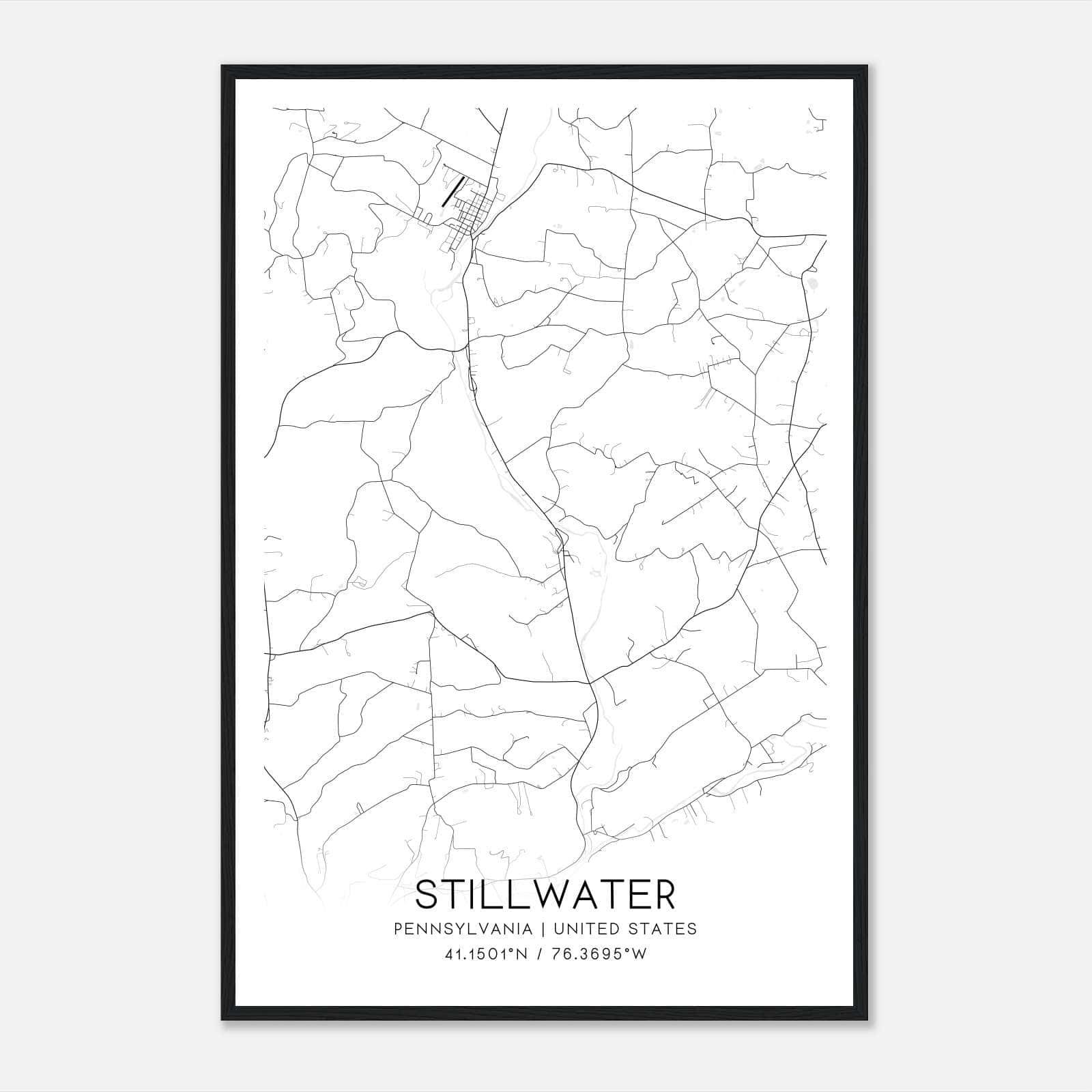 Stillwater Pennsylvania Map Poster, Modern Home Decor Wall Art Print Stillwater Pennsylvania Map Poster, Modern Home Decor Wall Art Print
