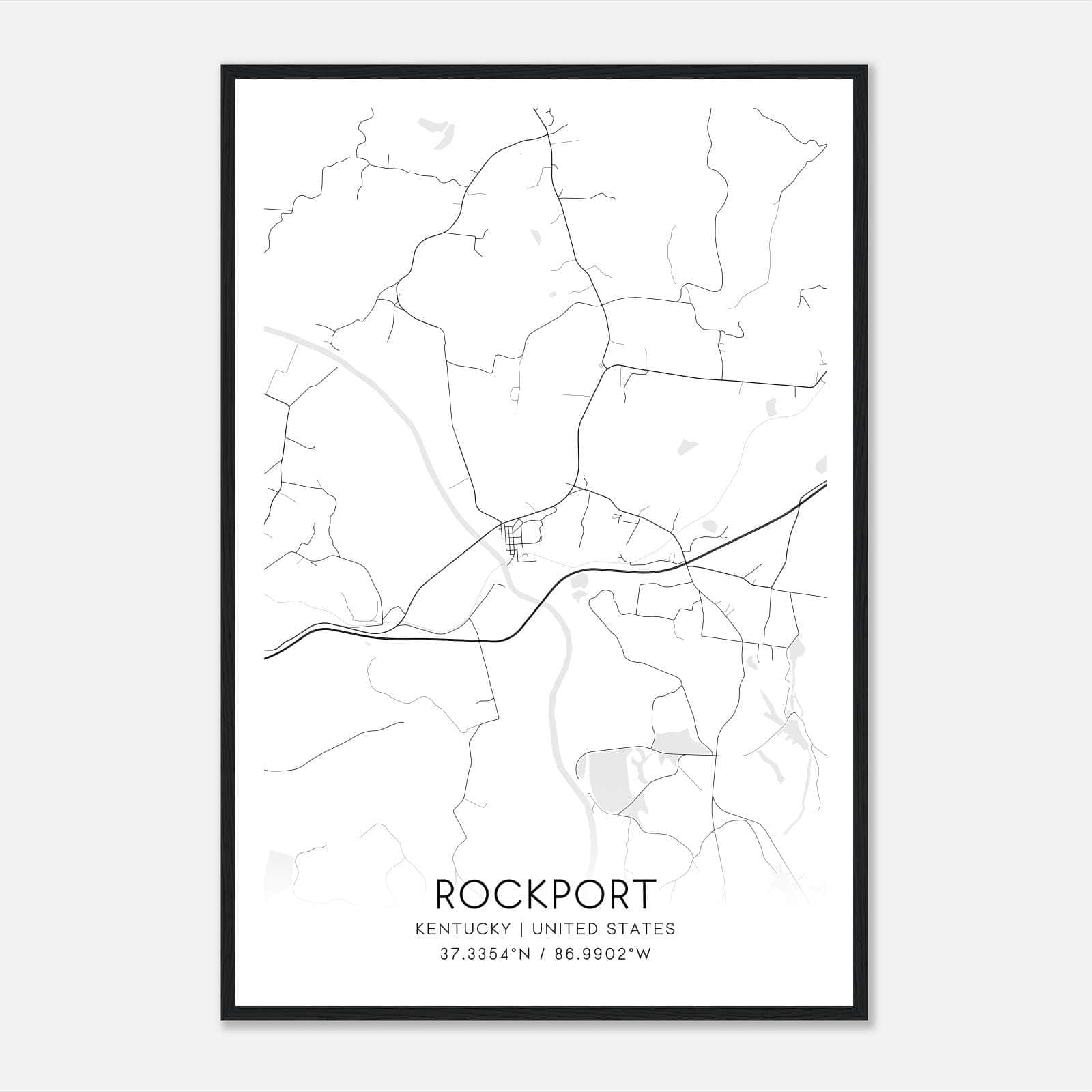 Rockport Kentucky Map Poster, Modern Home Decor Wall Art Print Rockport Kentucky Map Poster, Modern Home Decor Wall Art Print
