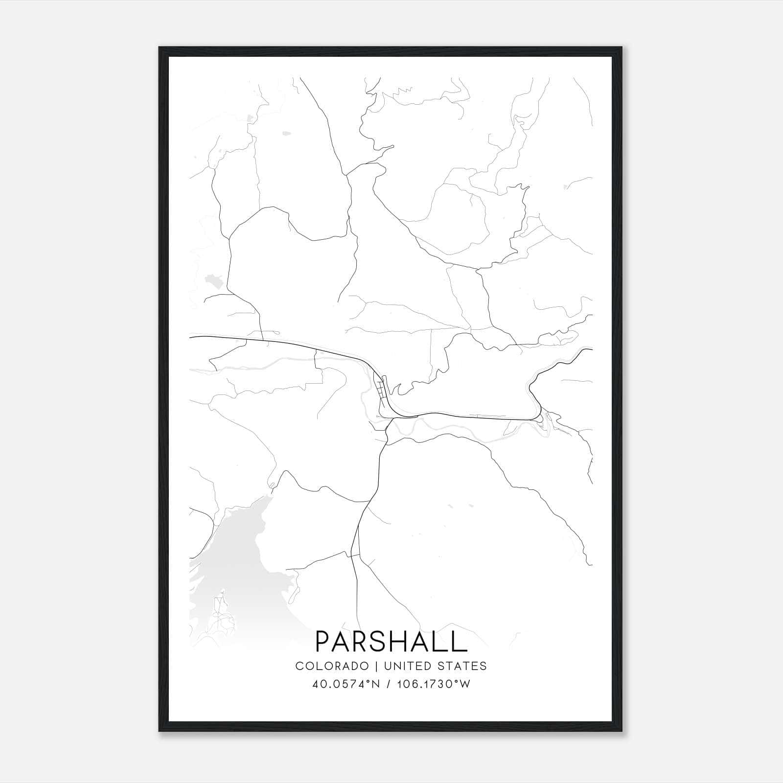 Parshall Colorado Map Poster, Modern Home Decor Wall Art Print Parshall Colorado Map Poster, Modern Home Decor Wall Art Print
