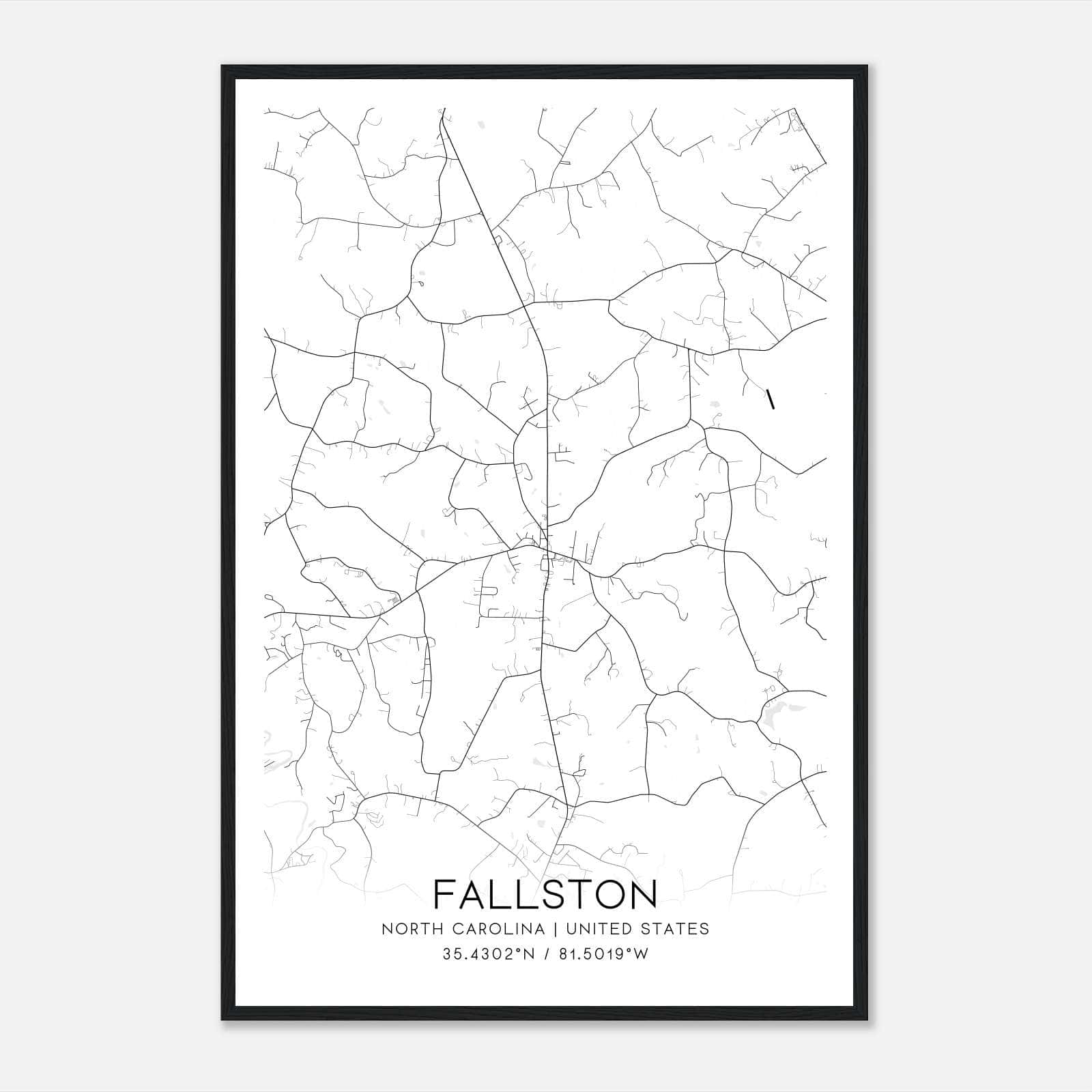 Fallston North Carolina Map Poster, Modern Home Decor Wall Art Print Fallston North Carolina Map Poster, Modern Home Decor Wall Art Print