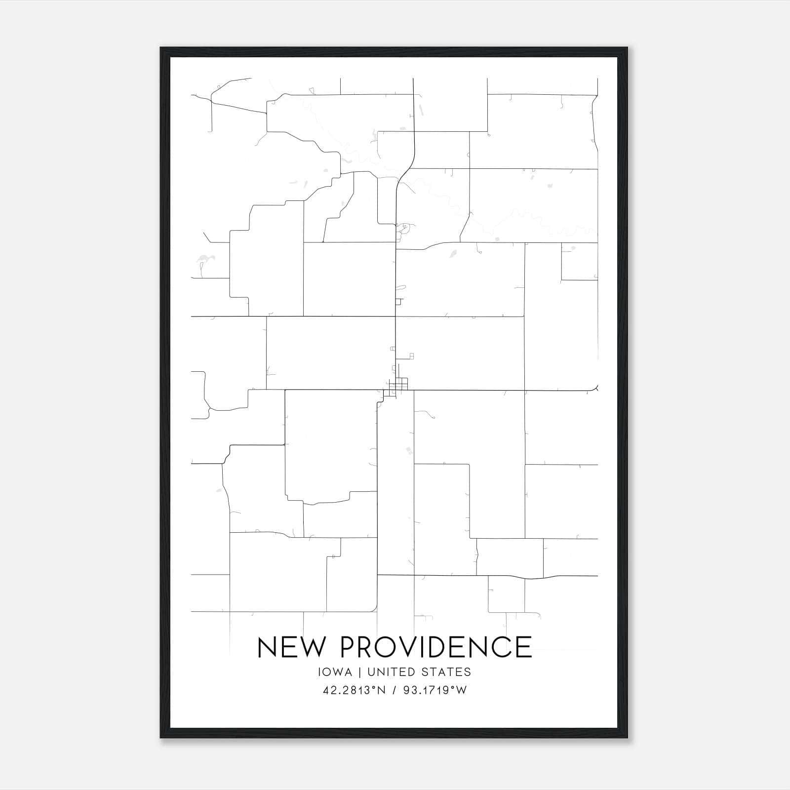 New Providence Iowa Map Poster, Modern Home Decor Wall Art Print New Providence Iowa Map Poster, Modern Home Decor Wall Art Print