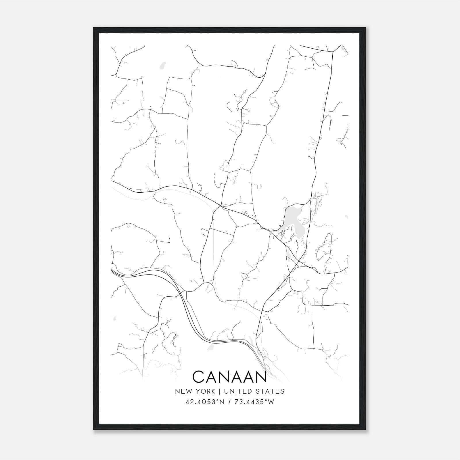 Canaan New York Map Poster, Modern Home Decor Wall Art Print Canaan New York Map Poster, Modern Home Decor Wall Art Print