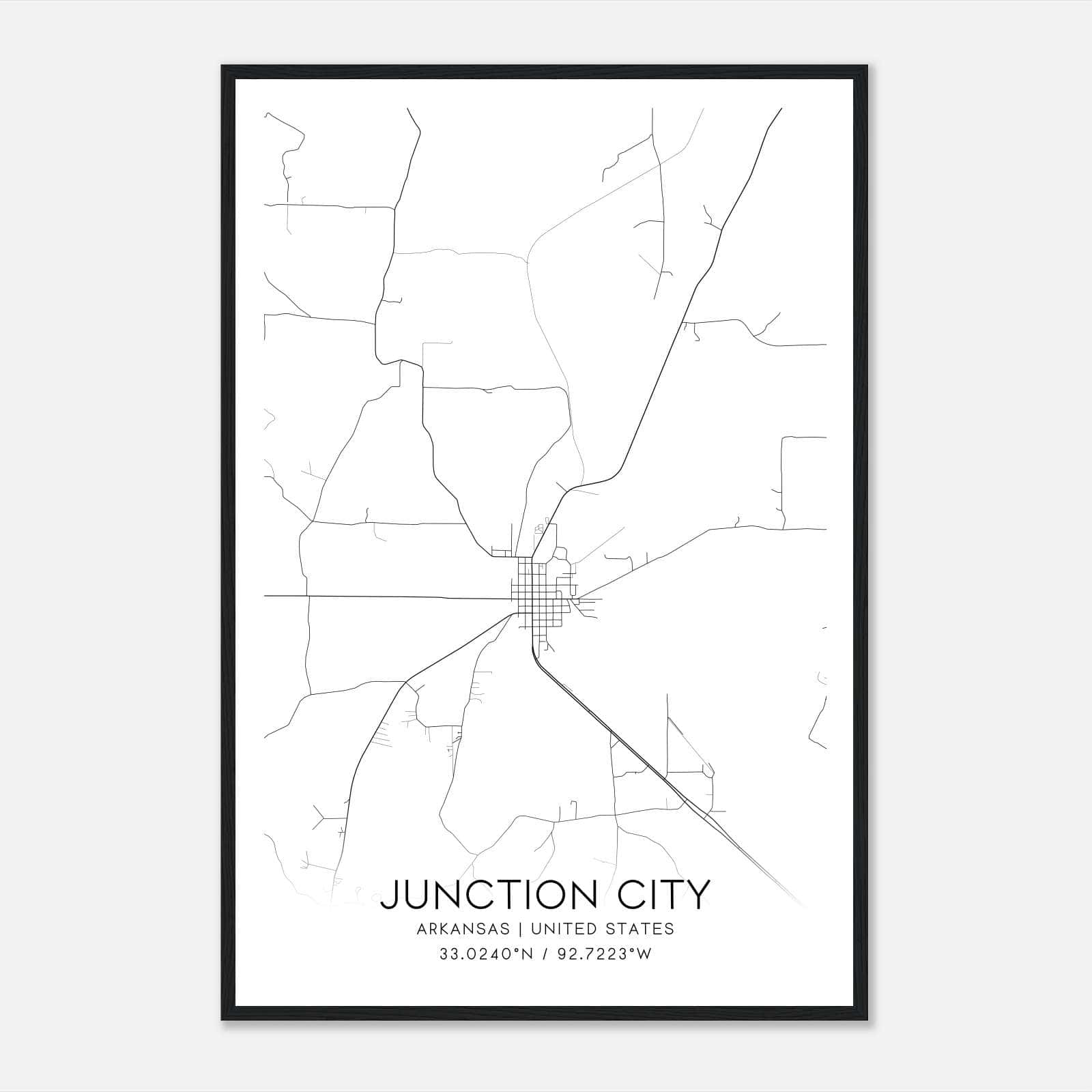 Junction City Arkansas Map Poster, Modern Home Decor Wall Art Print Junction City Arkansas Map Poster, Modern Home Decor Wall Art Print