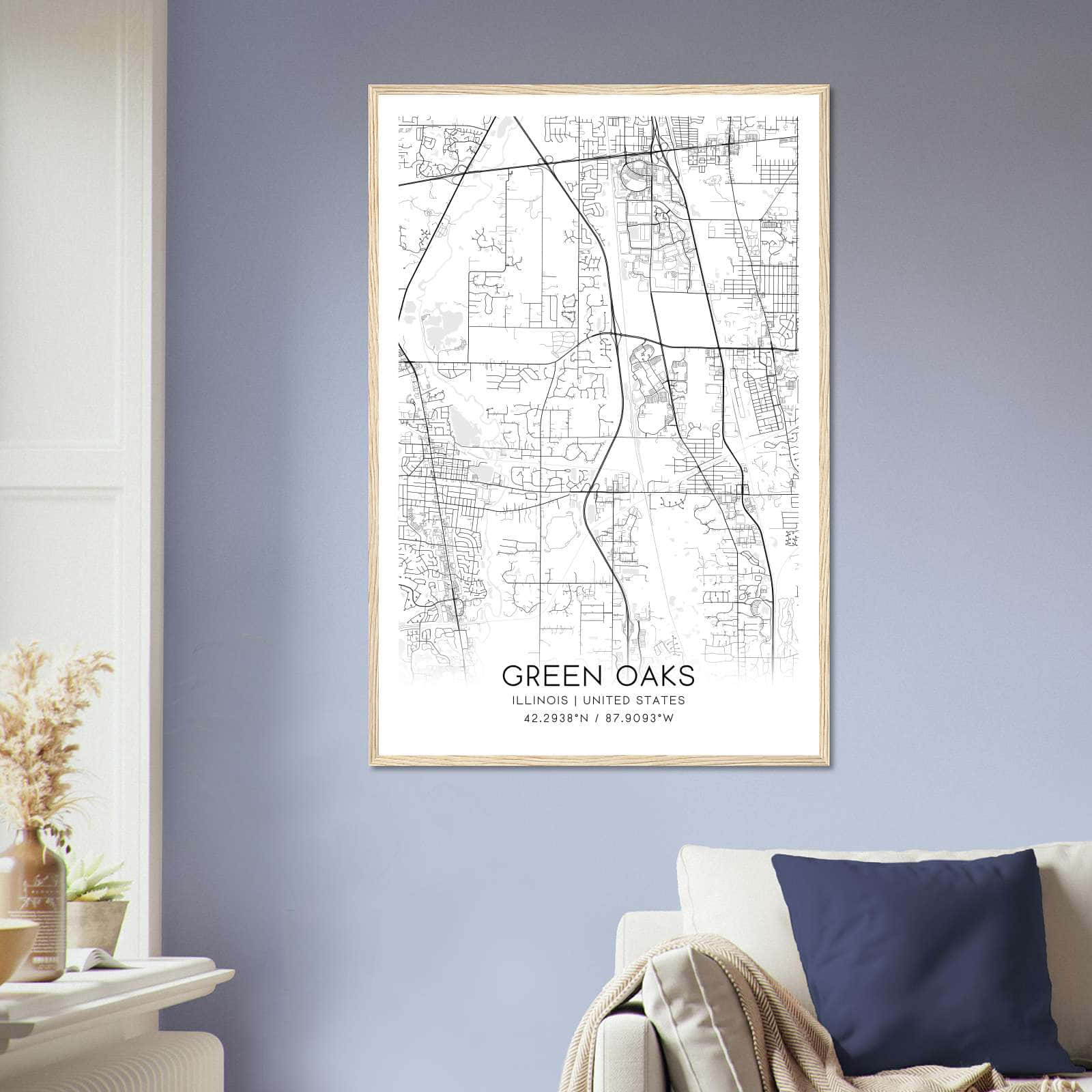 Deerfield Kansas Map Poster, Modern Home Decor Wall Art Print (Copy)