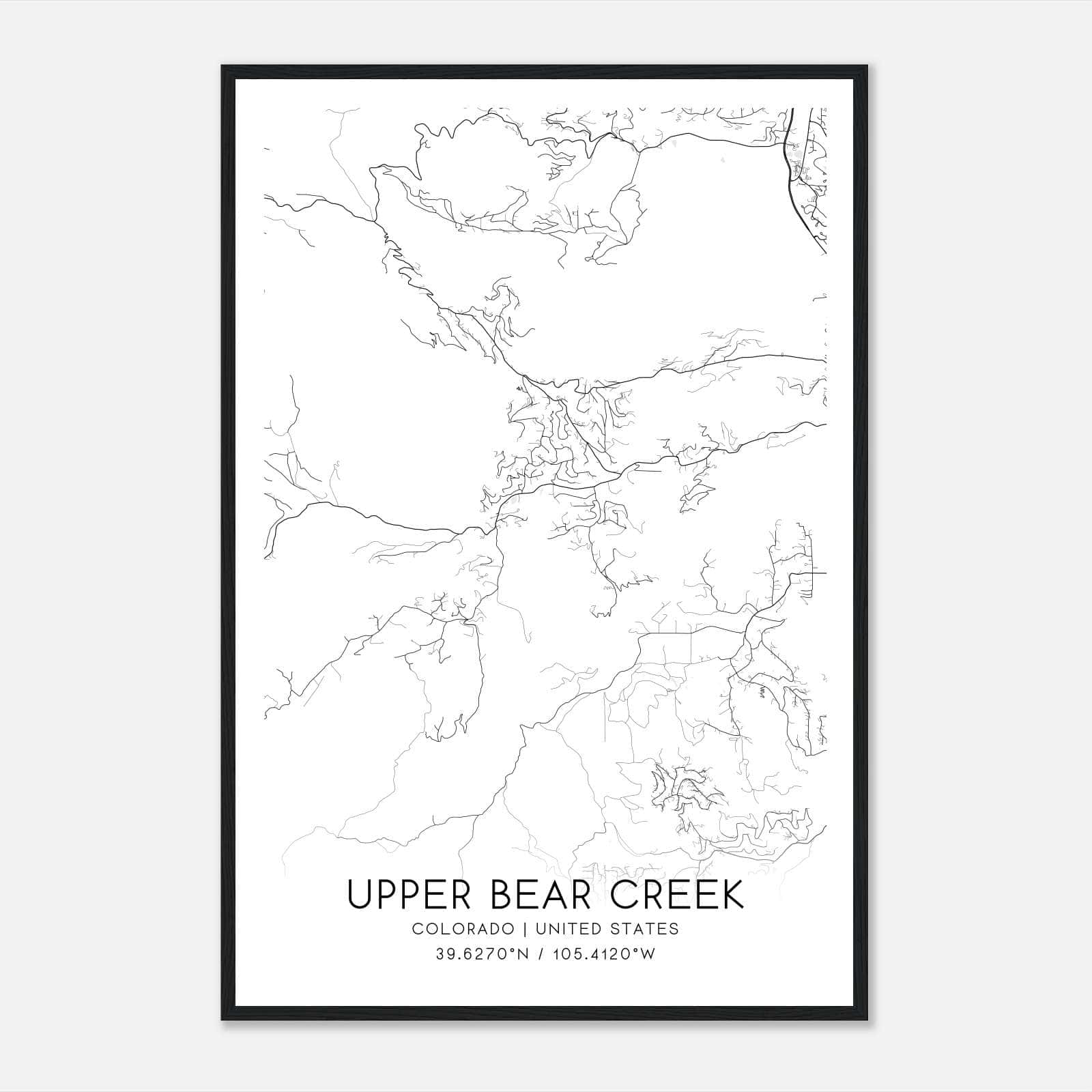 Upper Bear Creek Colorado Map Poster, Modern Home Decor Wall Art Print Upper Bear Creek Colorado Map Poster, Modern Home Decor Wall Art Print