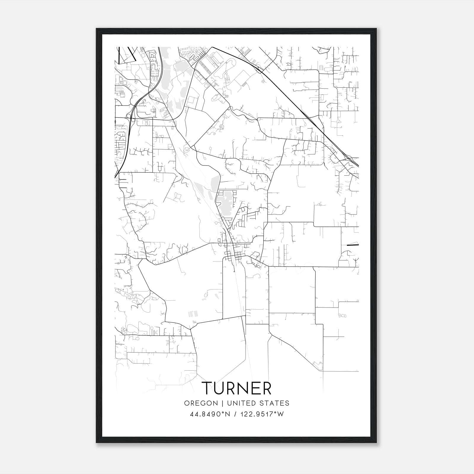 Turner Oregon Map Poster, Modern Home Decor Wall Art Print Turner Oregon Map Poster, Modern Home Decor Wall Art Print
