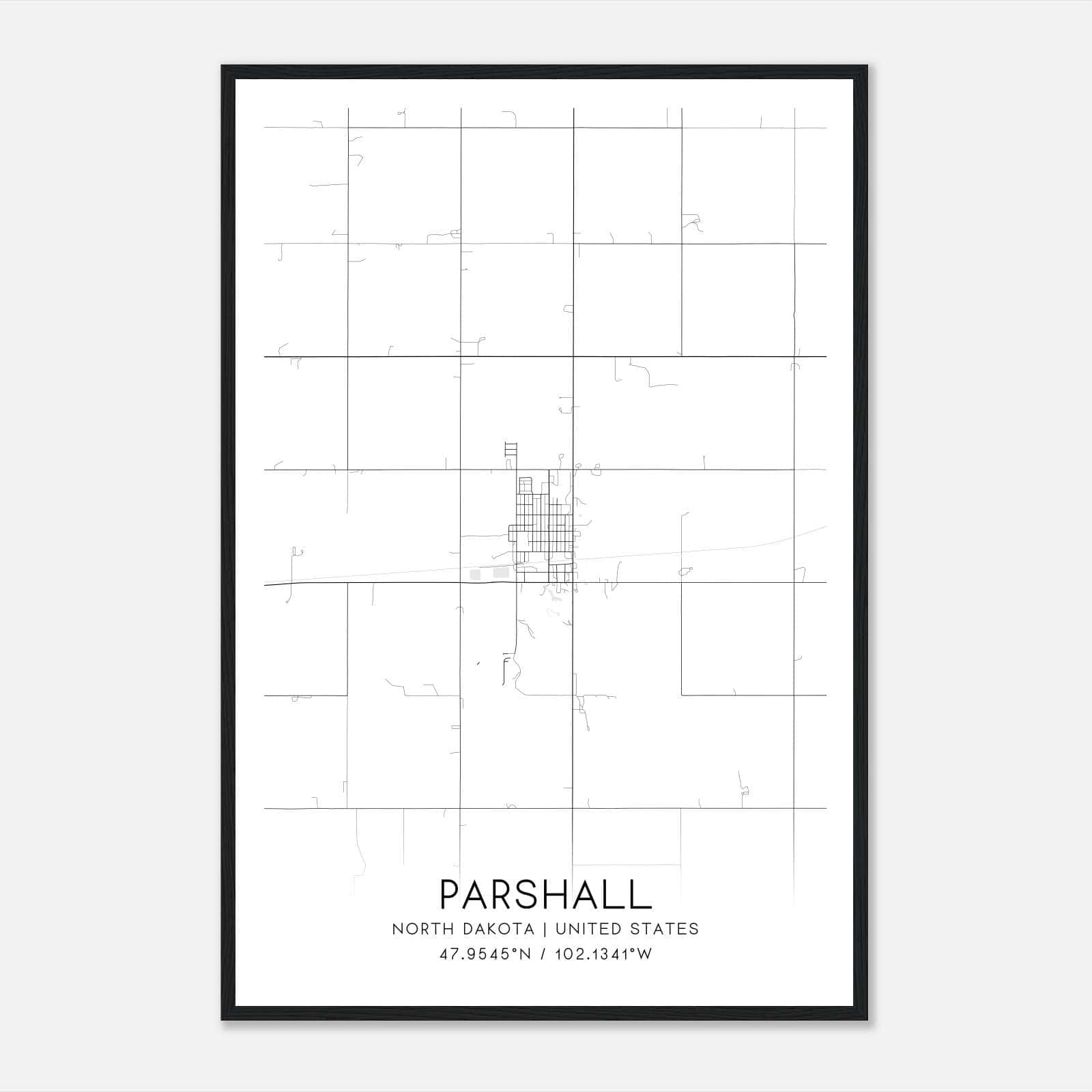 Parshall North Dakota Map Poster, Modern Home Decor Wall Art Print Parshall North Dakota Map Poster, Modern Home Decor Wall Art Print