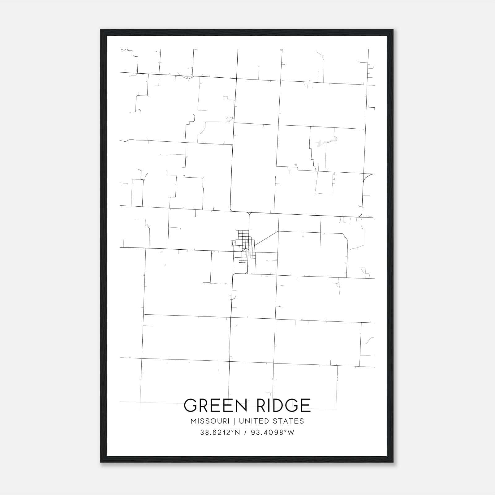 Green Ridge Missouri Map Poster, Modern Home Decor Wall Art Print Green Ridge Missouri Map Poster, Modern Home Decor Wall Art Print