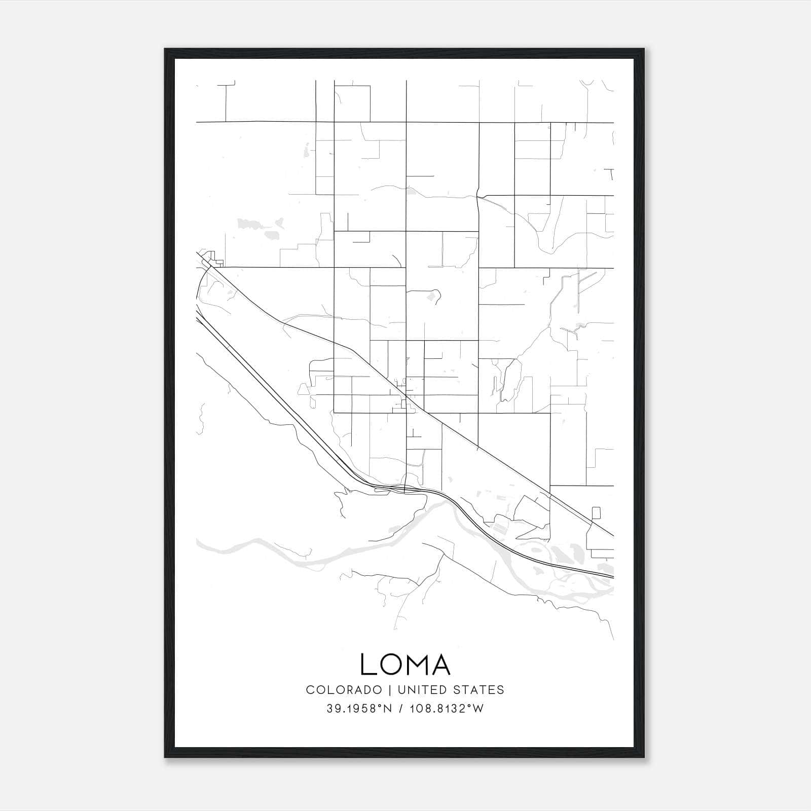 Loma Colorado Map Poster, Modern Home Decor Wall Art Print Loma Colorado Map Poster, Modern Home Decor Wall Art Print