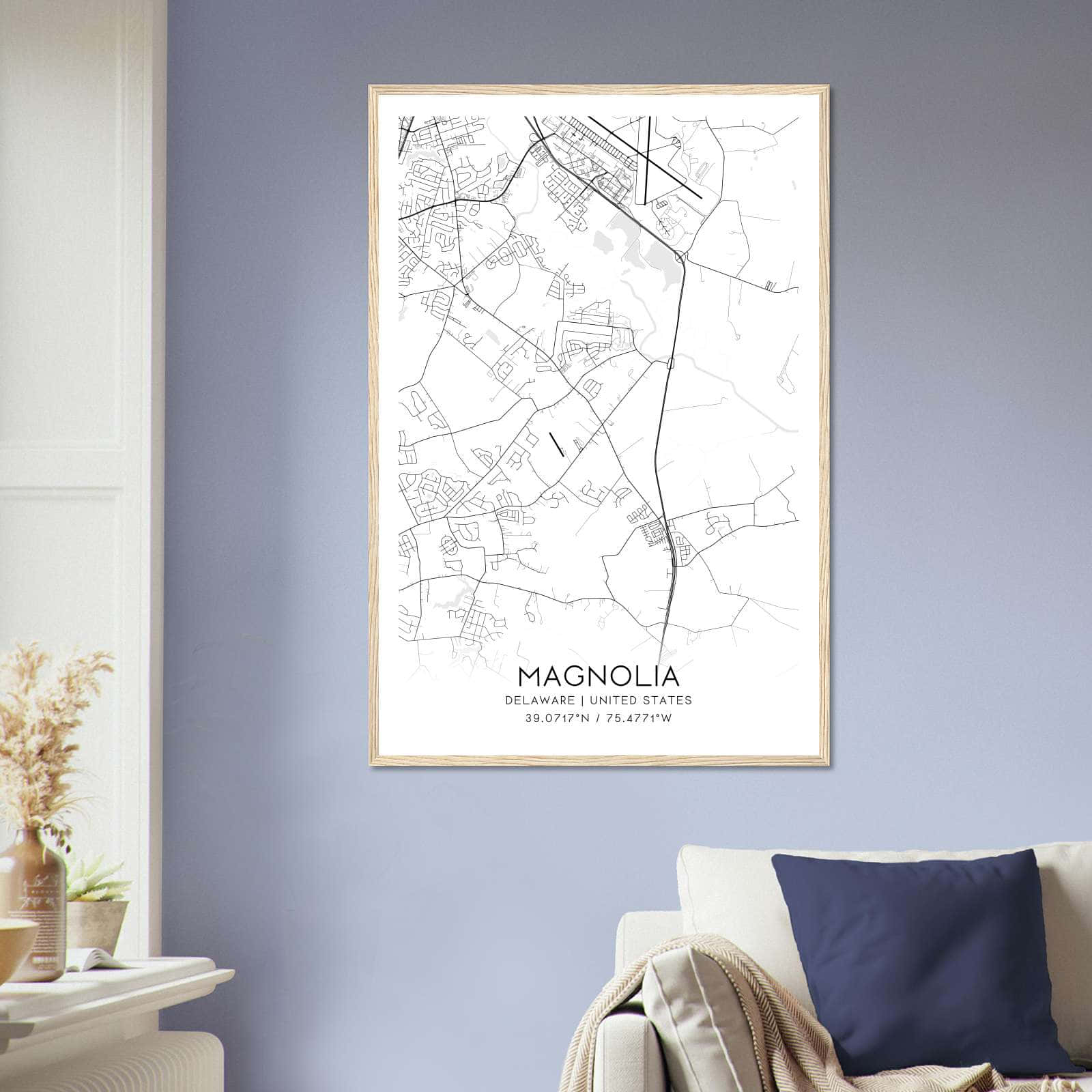 Deerfield Kansas Map Poster, Modern Home Decor Wall Art Print (Copy)
