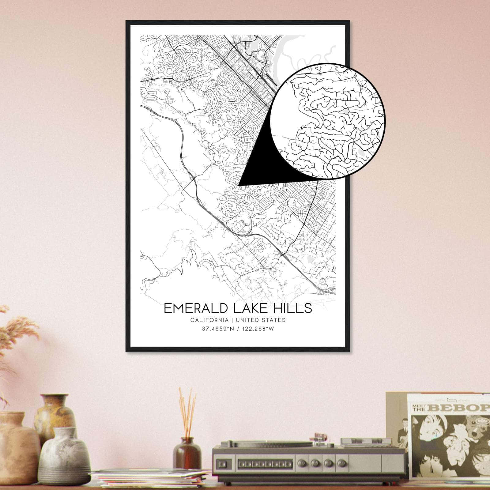 Deerfield Kansas Map Poster, Modern Home Decor Wall Art Print (Copy)