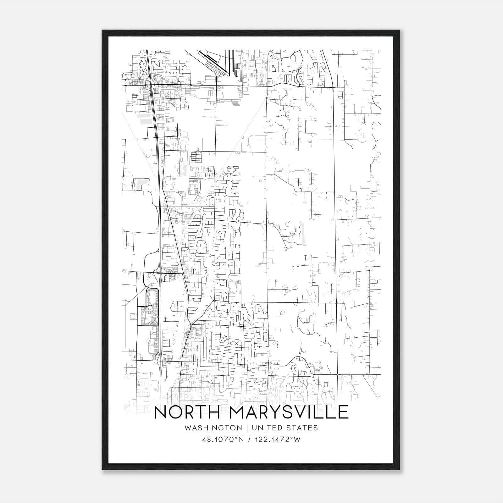 North Marysville Washington Map Poster, Modern Home Decor Wall Art Print North Marysville Washington Map Poster, Modern Home Decor Wall Art Print