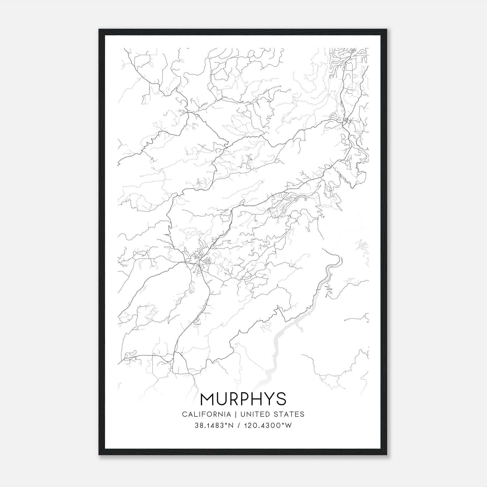 Murphys California Map Poster, Modern Home Decor Wall Art Print Murphys California Map Poster, Modern Home Decor Wall Art Print