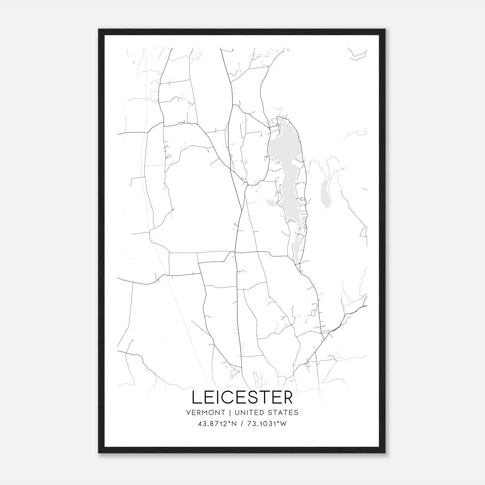 Leicester Vermont Map Poster, Modern Home Decor Wall Art Print Leicester Vermont Map Poster, Modern Home Decor Wall Art Print