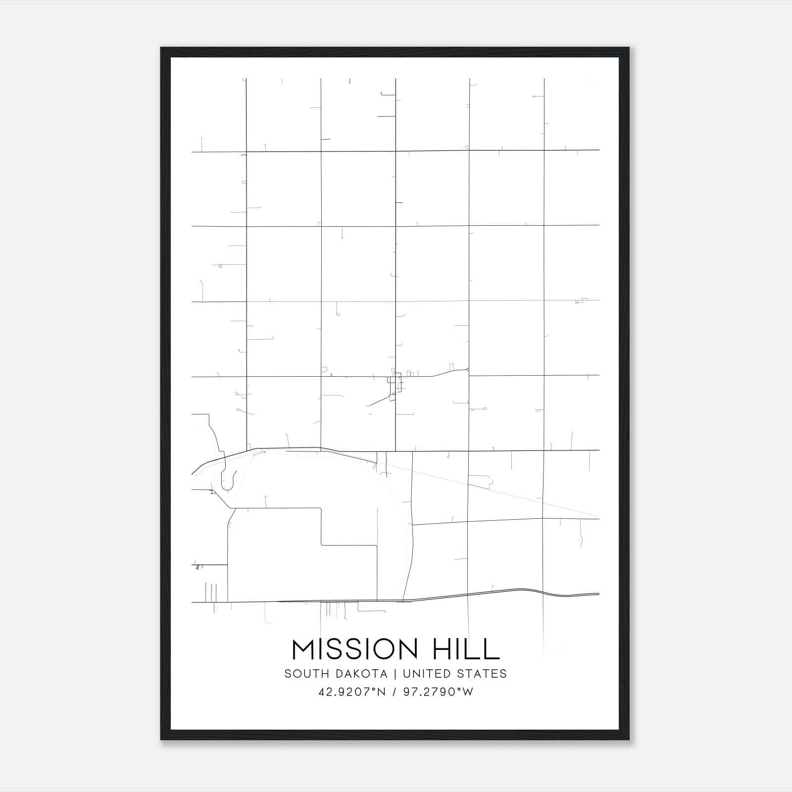 Mission Hill South Dakota Map Poster, Modern Home Decor Wall Art Print Mission Hill South Dakota Map Poster, Modern Home Decor Wall Art Print