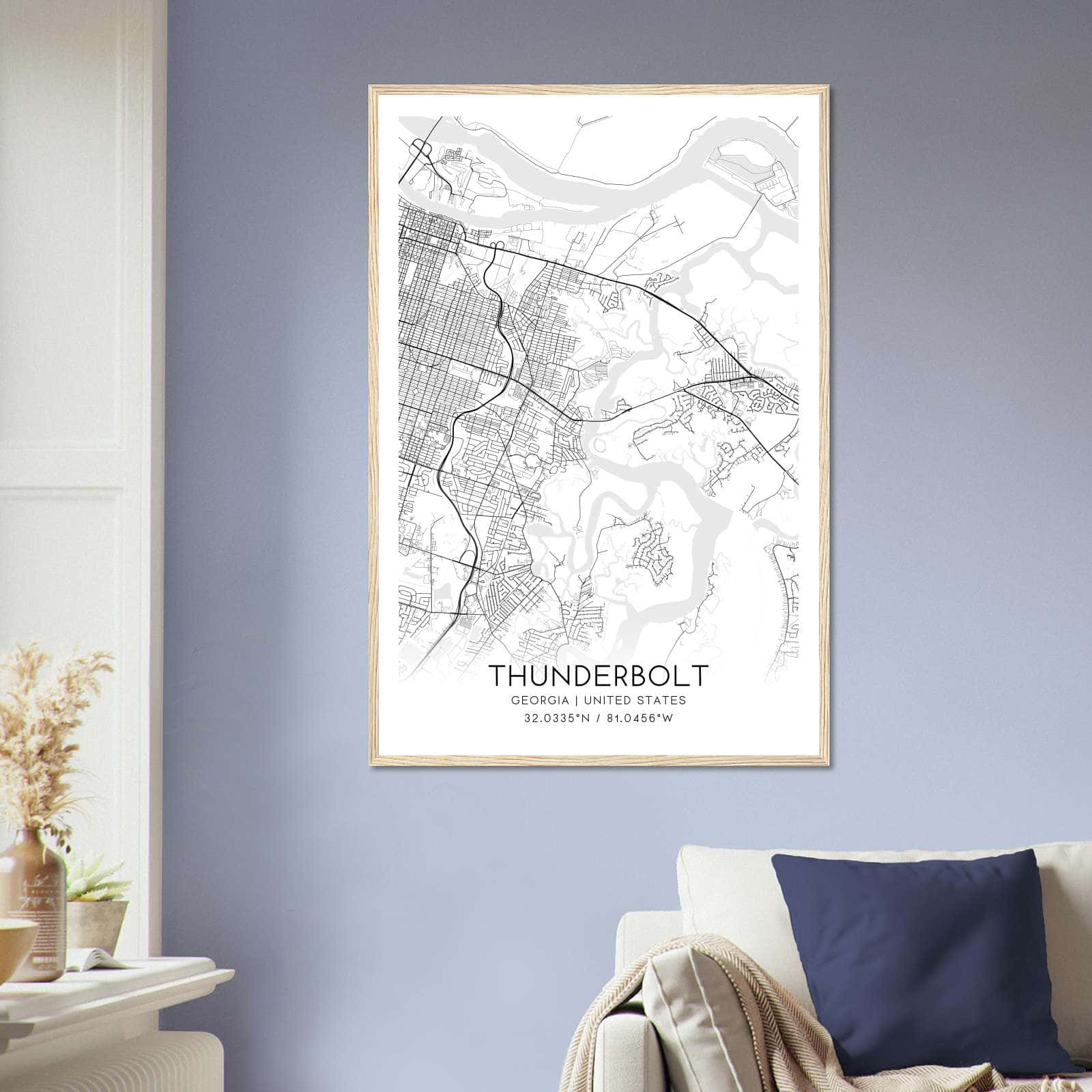Deerfield Kansas Map Poster, Modern Home Decor Wall Art Print (Copy)