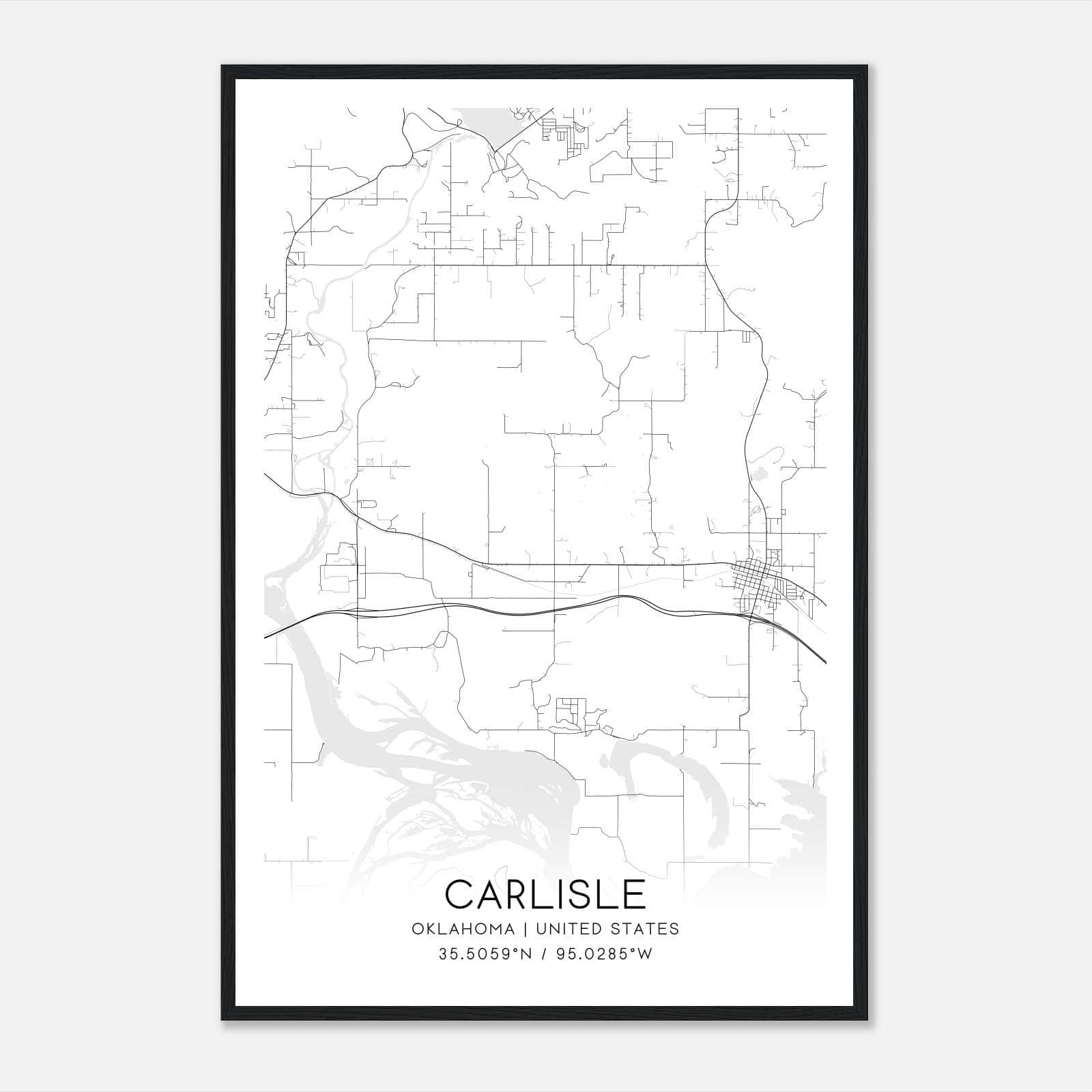 Carlisle Oklahoma Map Poster, Modern Home Decor Wall Art Print Carlisle Oklahoma Map Poster, Modern Home Decor Wall Art Print