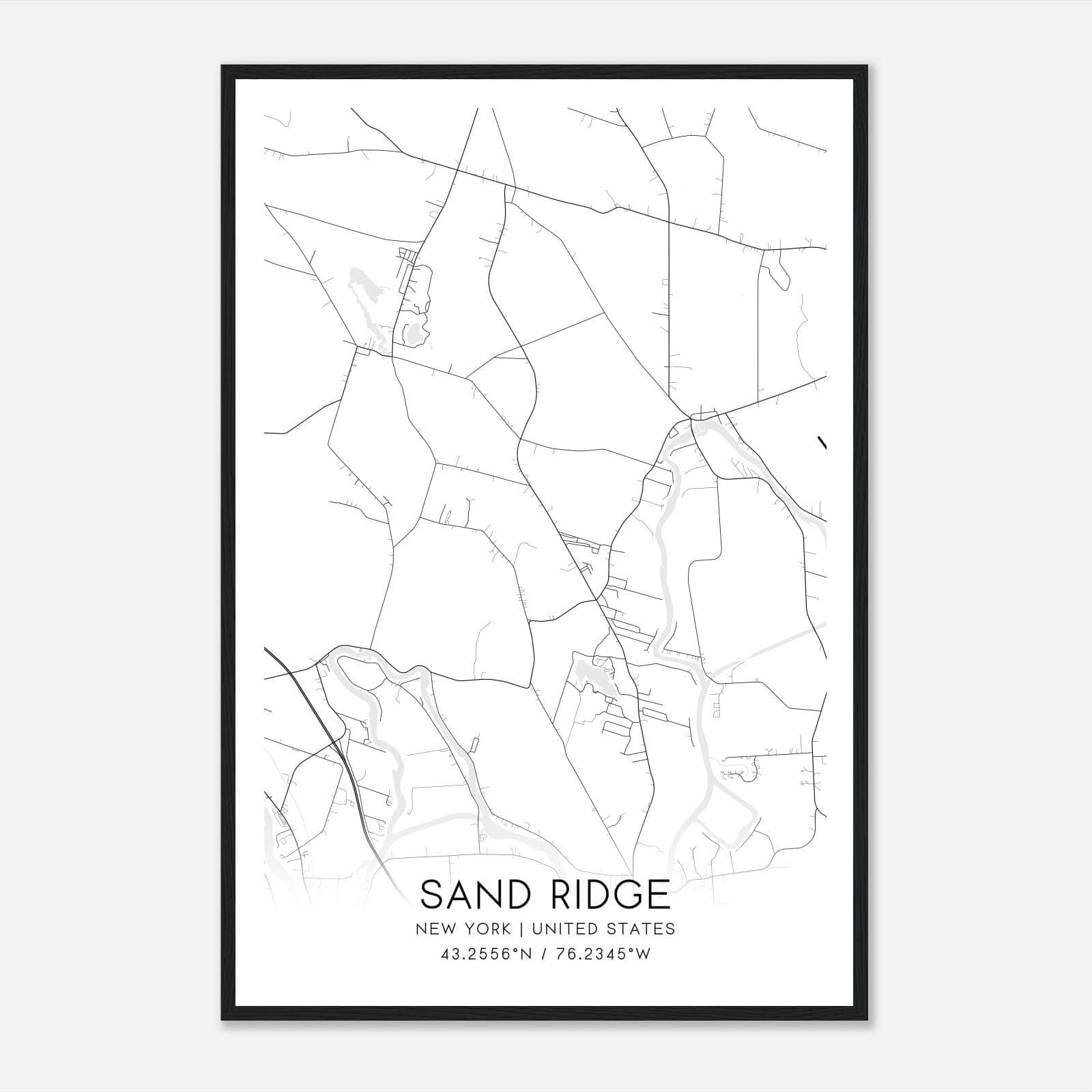 Sand Ridge New York Map Poster, Modern Home Decor Wall Art Print Sand Ridge New York Map Poster, Modern Home Decor Wall Art Print